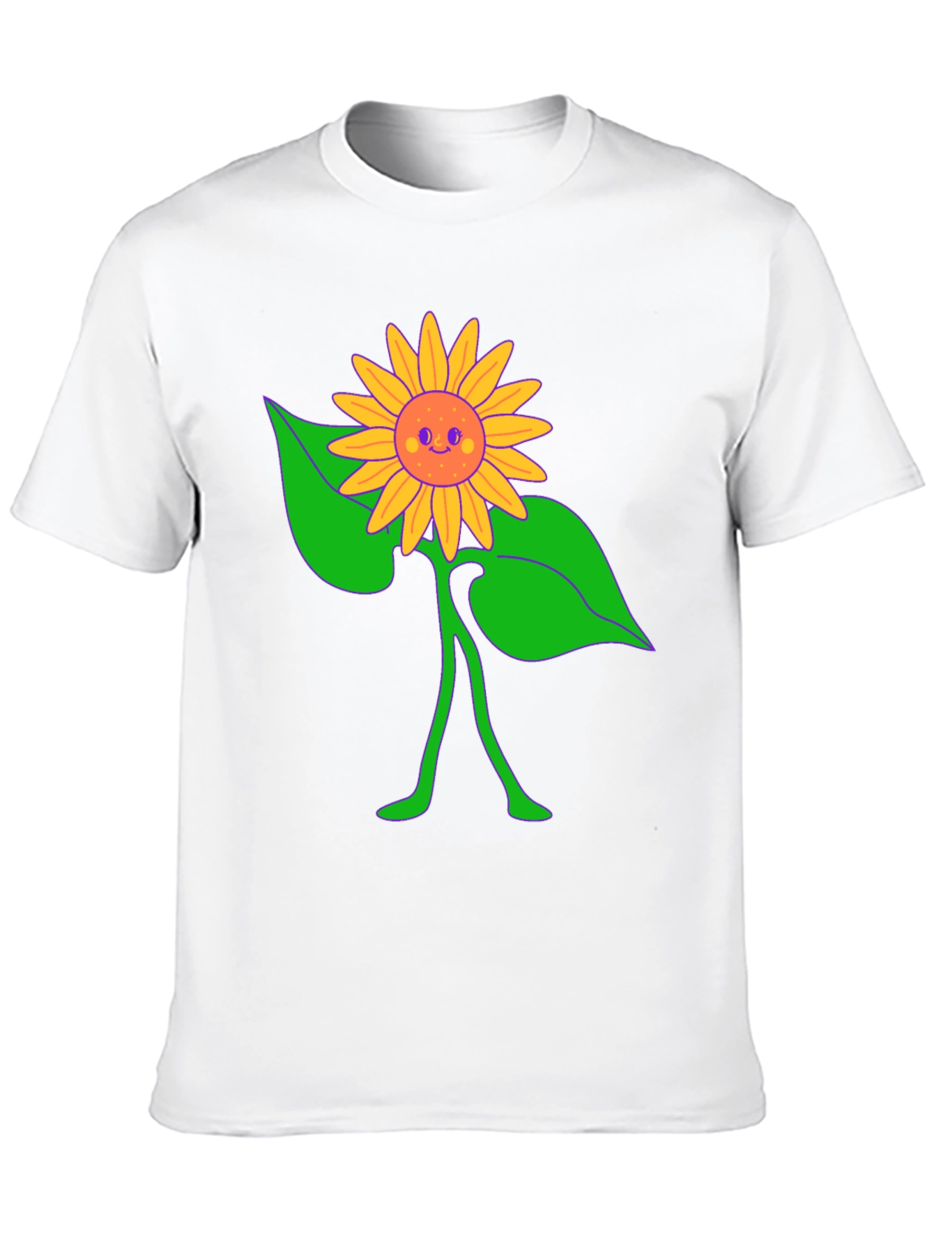 Black Groovy Sunflower Graphic Tee - Black Cotton Comfort view 10