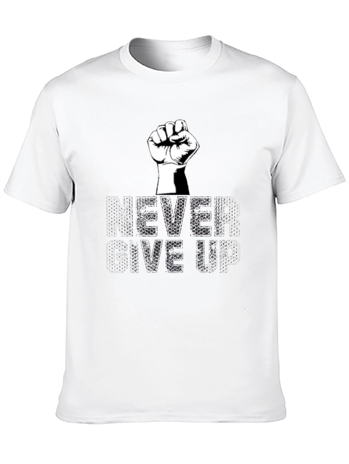 Black Never Give Up Graphic Tee - Motivational T-Shirt view 10