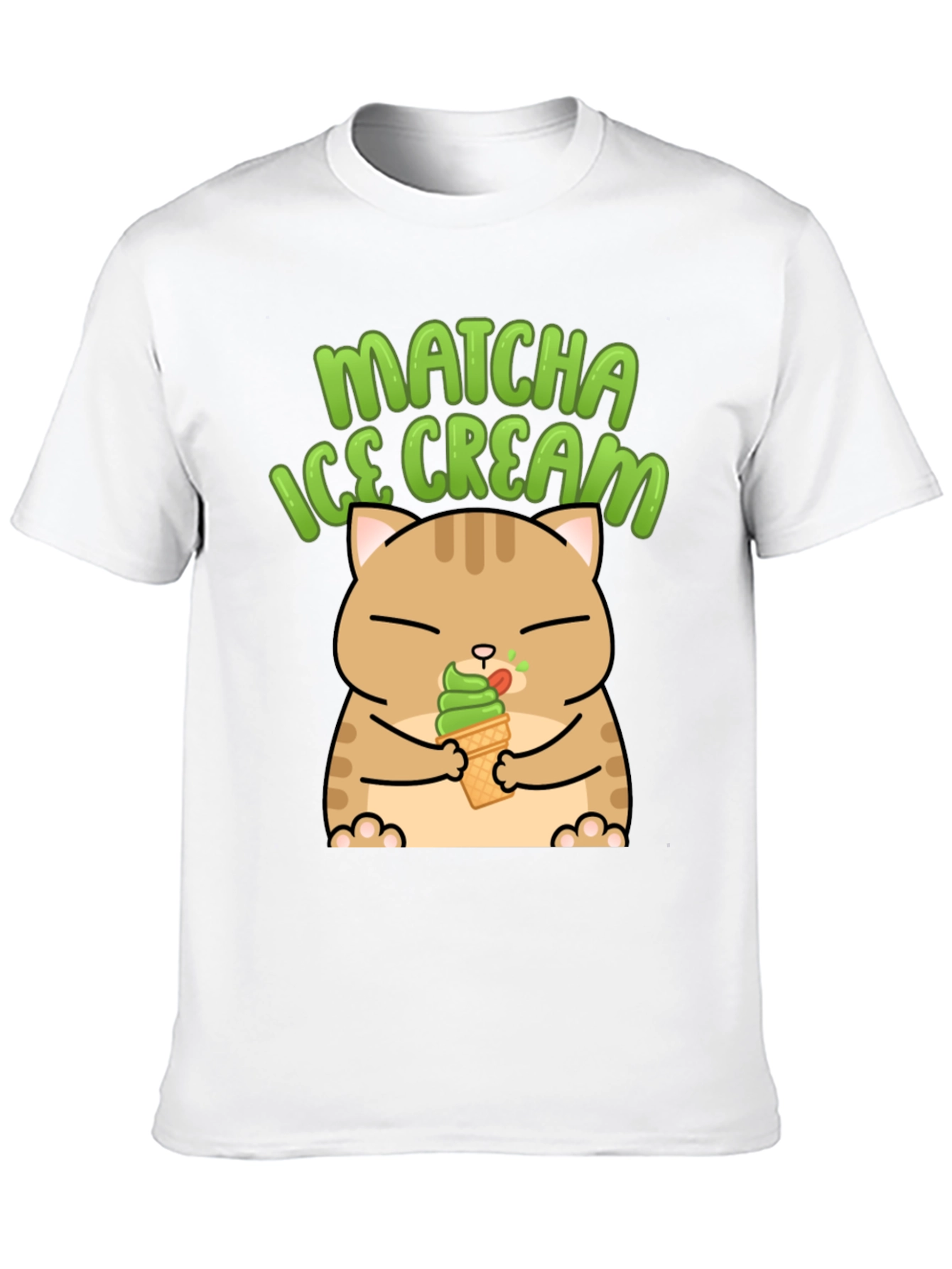 Black Matcha Ice Cream Cat Graphic T-Shirt view 10
