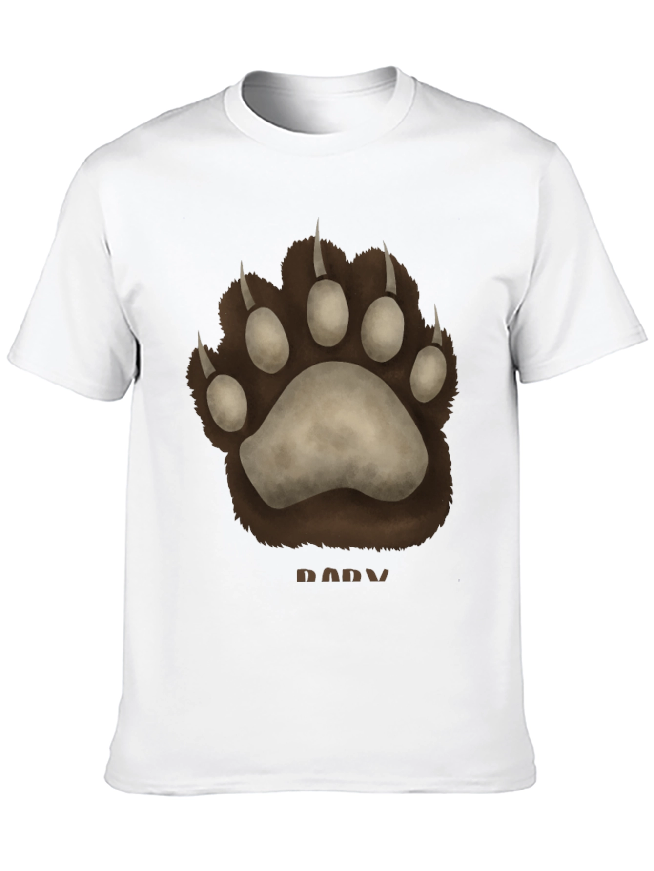 Black Bear Paw Print Black T-Shirt view 10