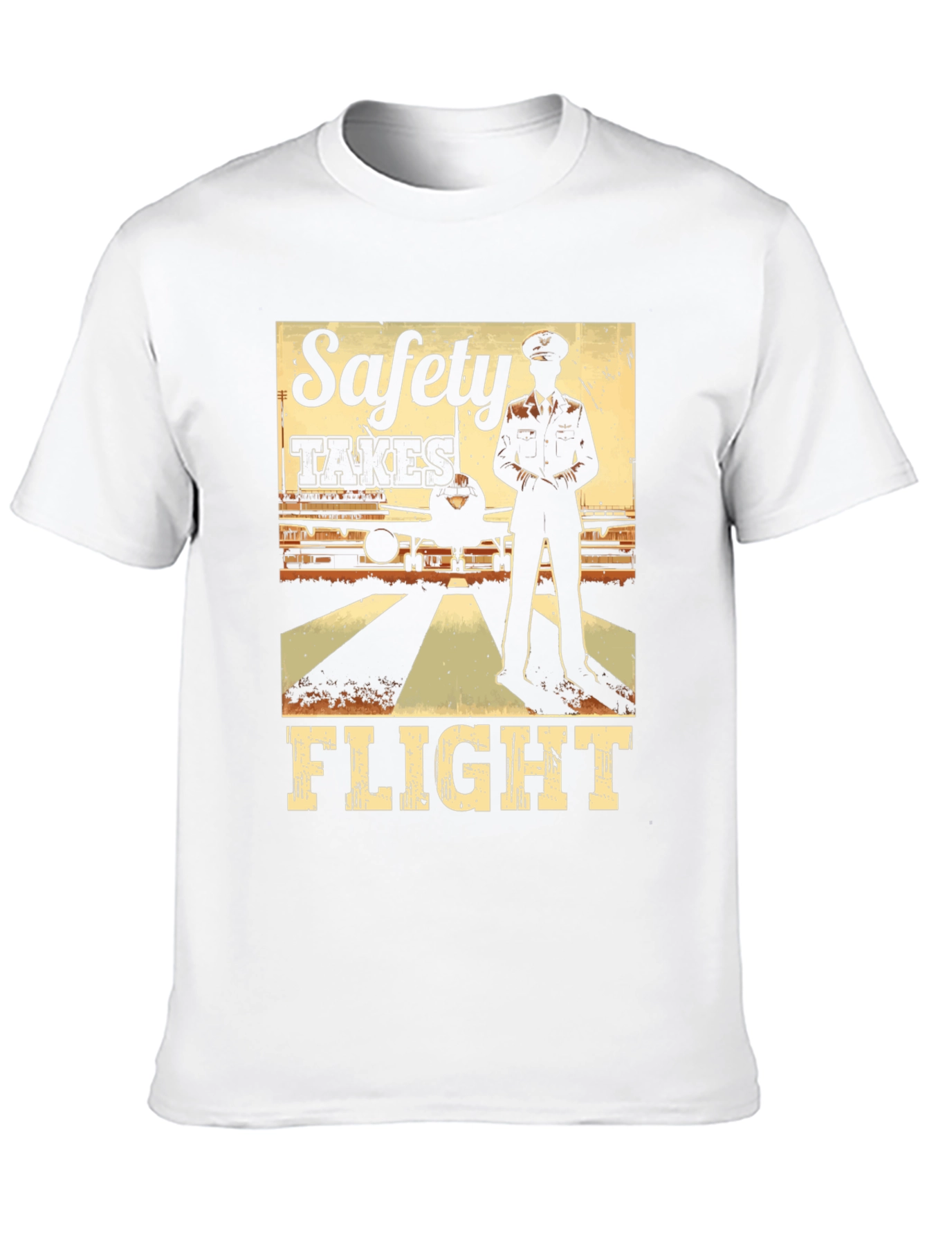 Black Safety Takes Flight T-Shirt Pilot Aviation Airplane Tee view 10