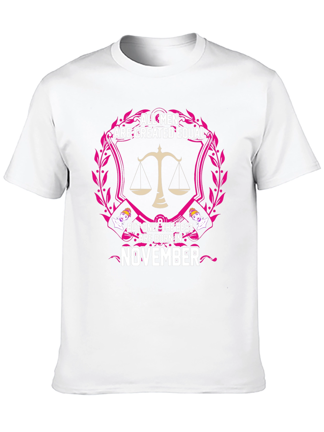 Black All Men Are Created Equal - November Birthday T-Shirt view 10