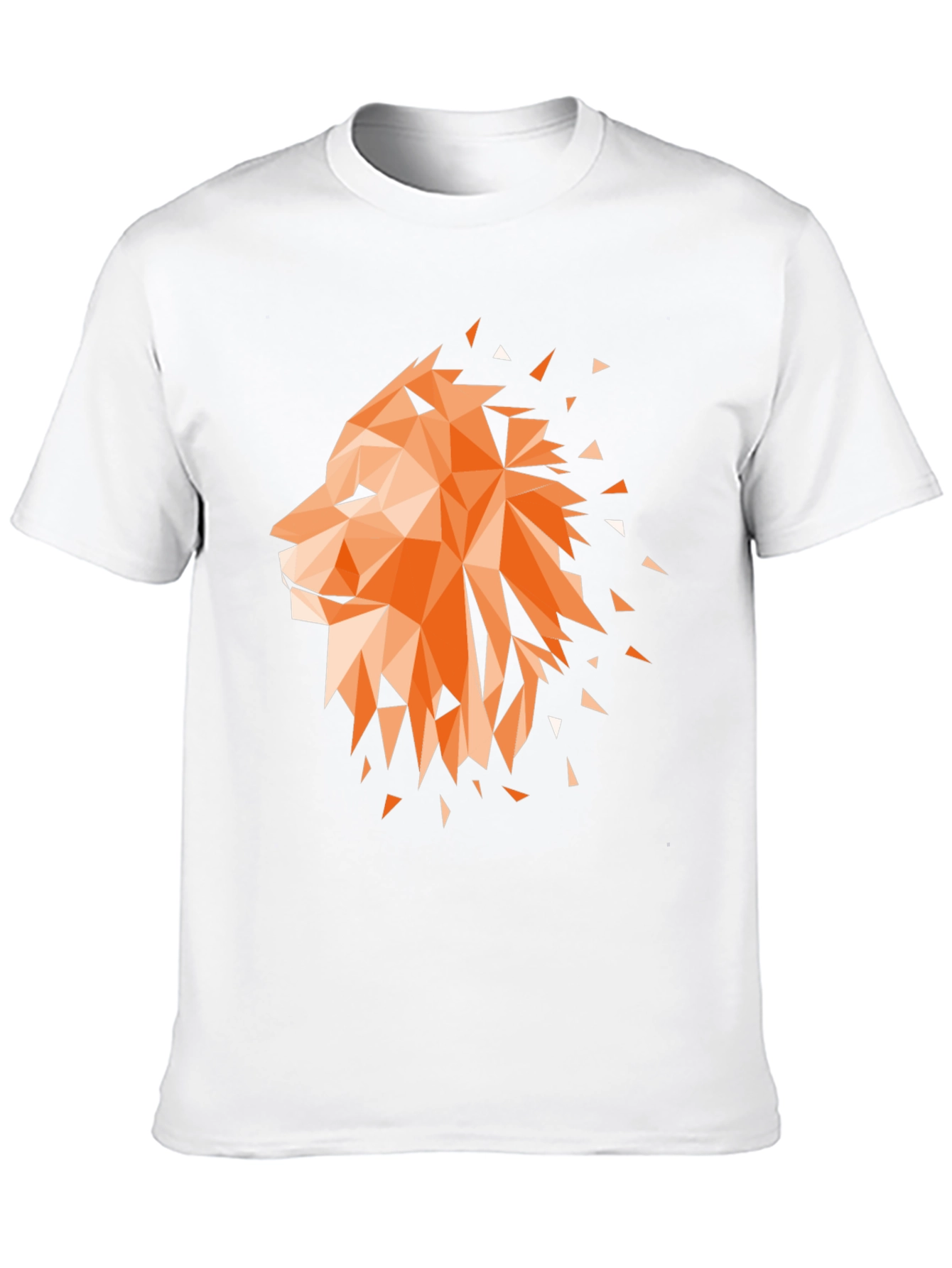 Black Geometric Lion Graphic Tee - Stylish Men's Black T-Shirt view 10