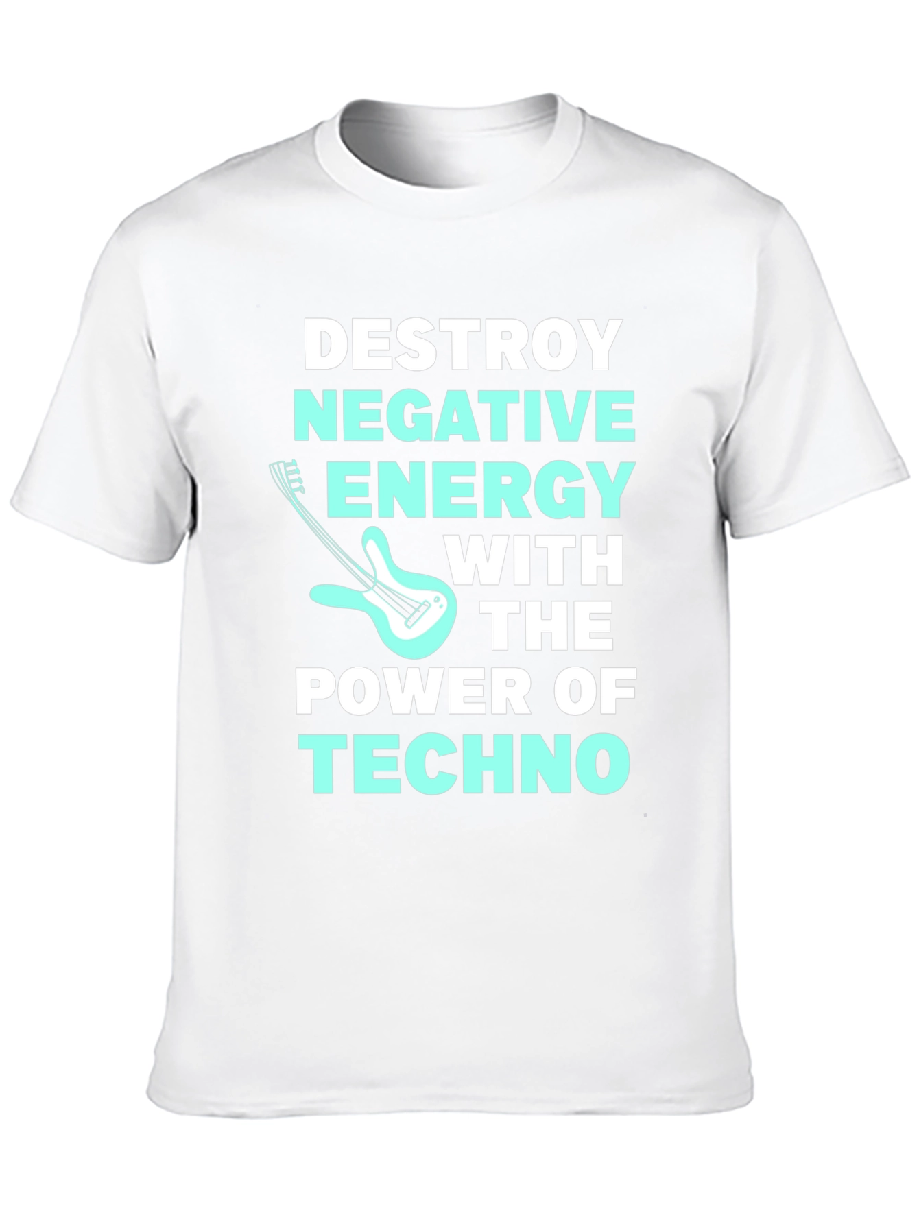 Black Destroy Negative Energy Techno Music T-Shirt view 10