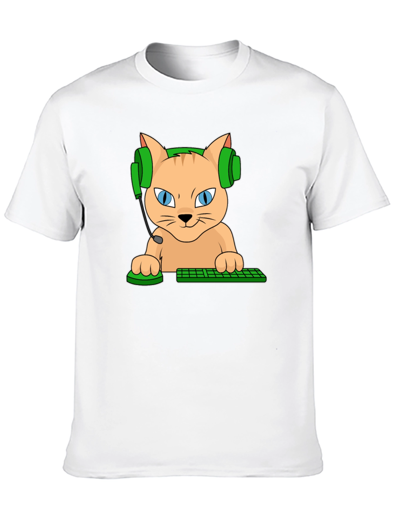 Black Gamer Cat Graphic T-Shirt view 10