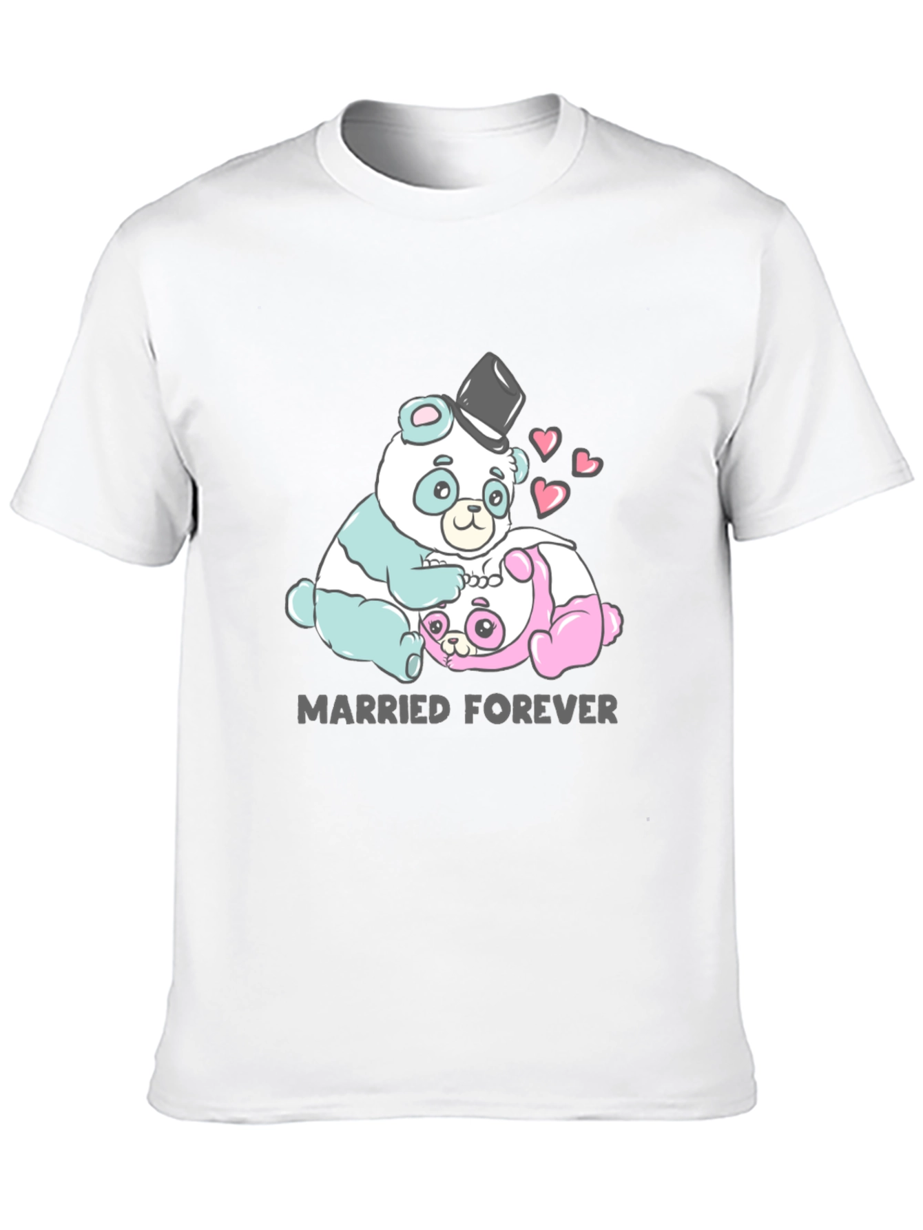 Black Married Forever Panda Graphic Tee view 10