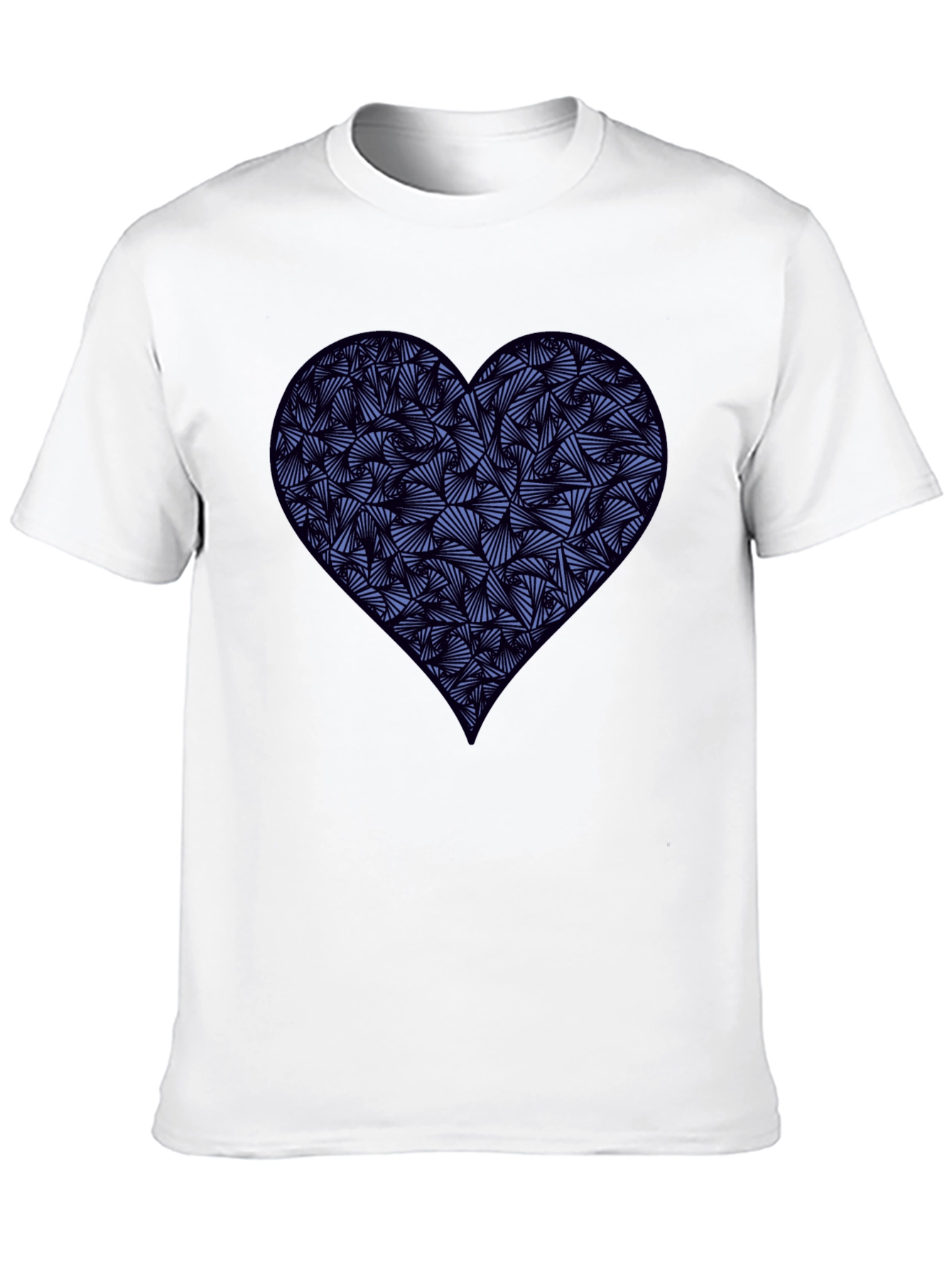 Black Heart Print Men's Black T-Shirt view 10