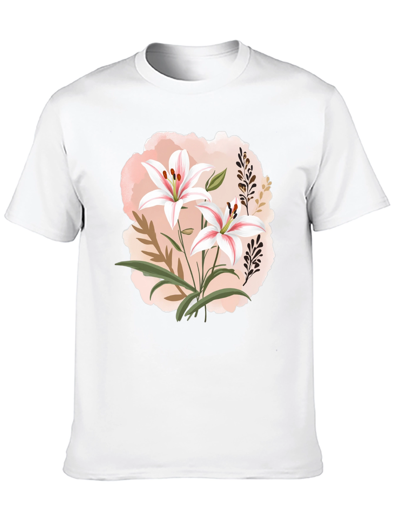 Black Floral Lily Graphic Black T-Shirt view 10