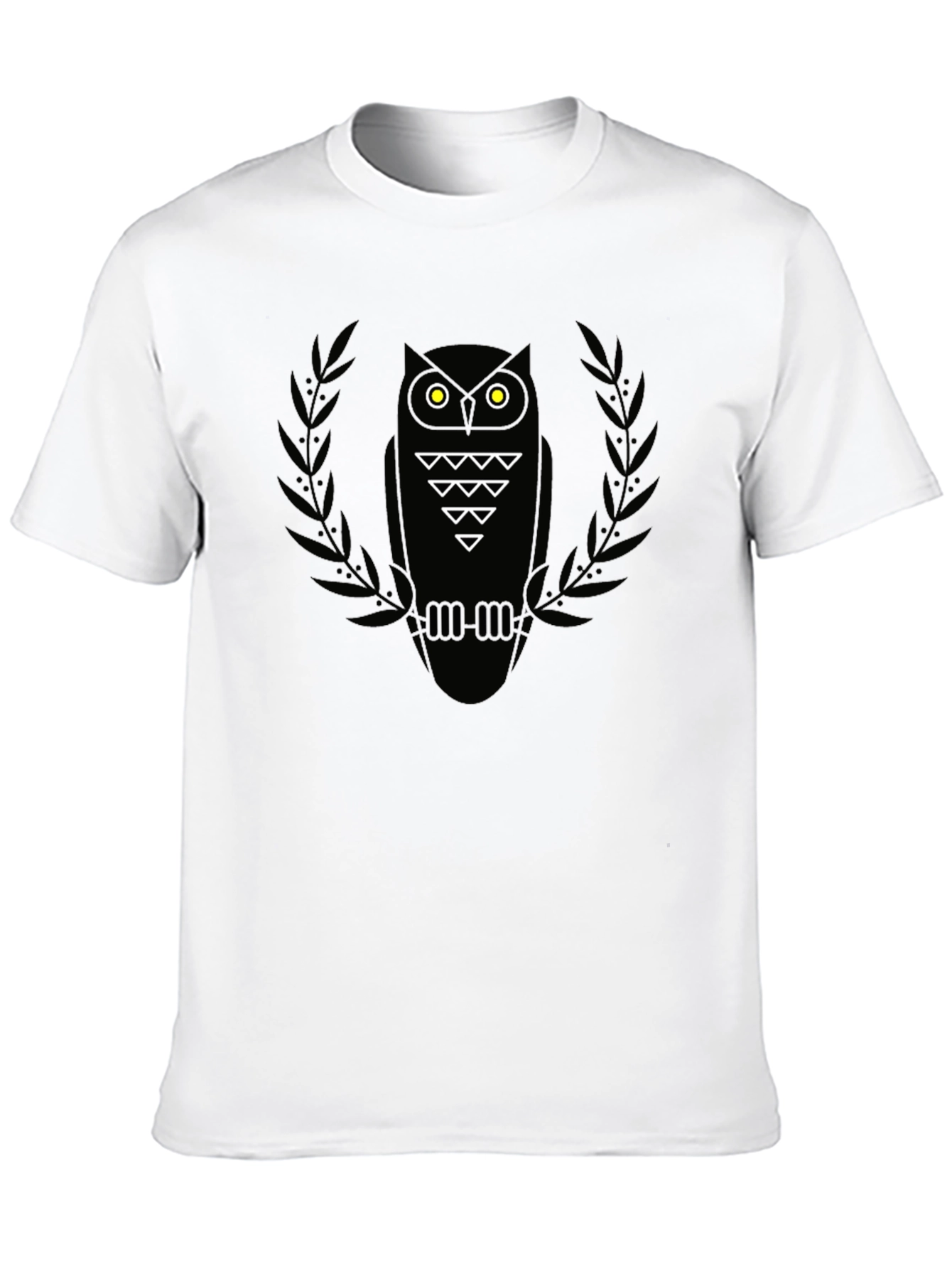 Black Men's Black Owl Graphic Tee - Modern Style view 10