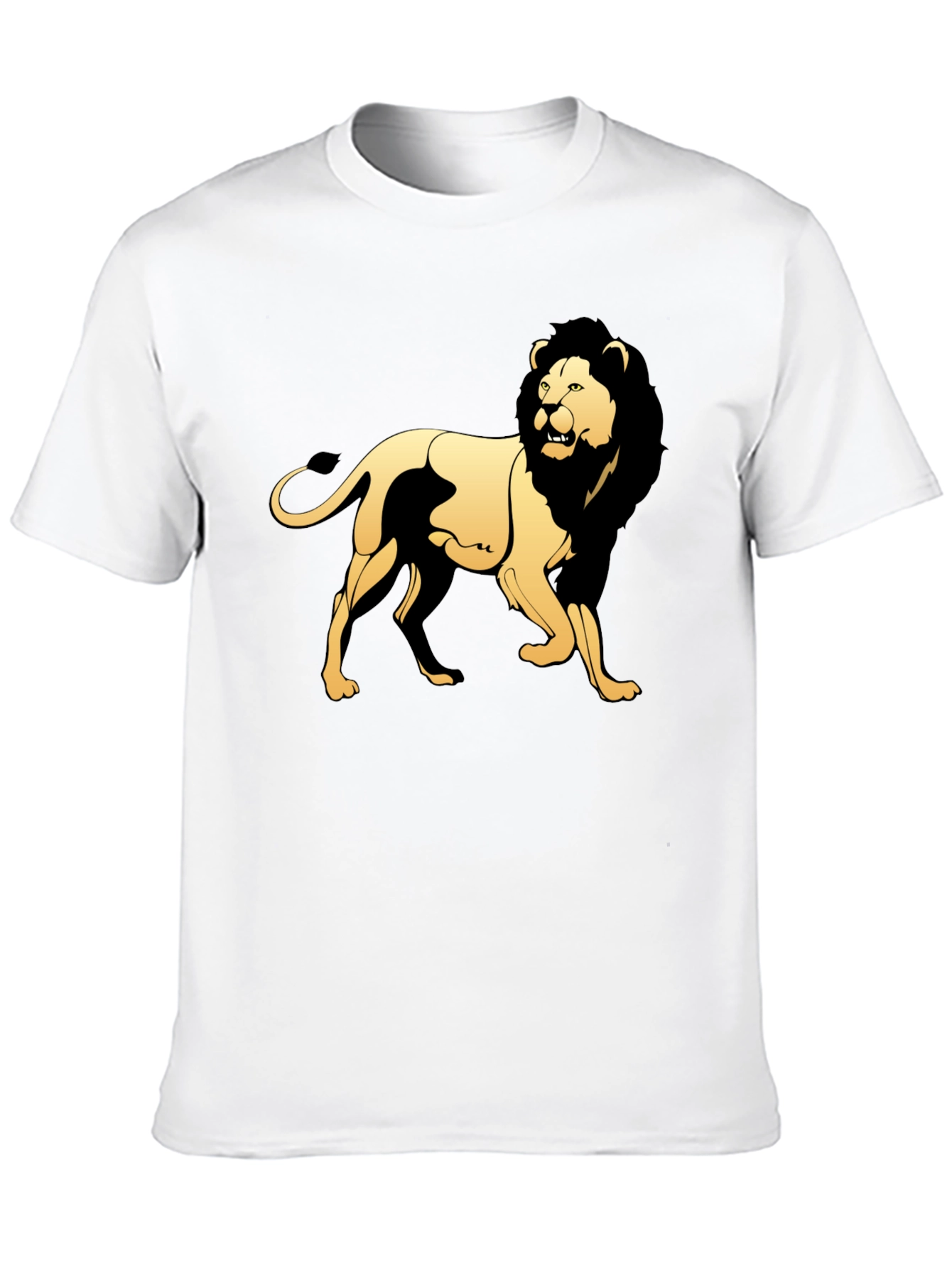 Black Black T-Shirt with Golden Lion Graphic view 10