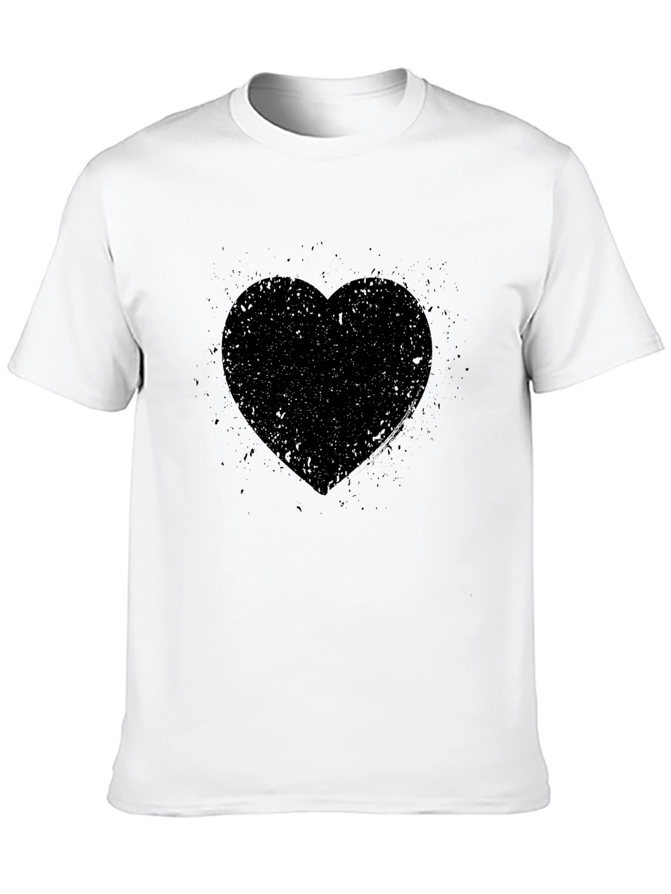 Black Men's Black Heart Graphic T-Shirt view 10