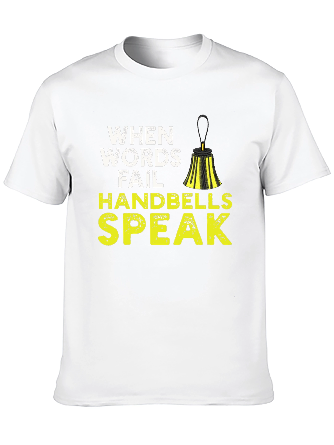Black When Words Fail Handbells Speak Black T-Shirt view 10