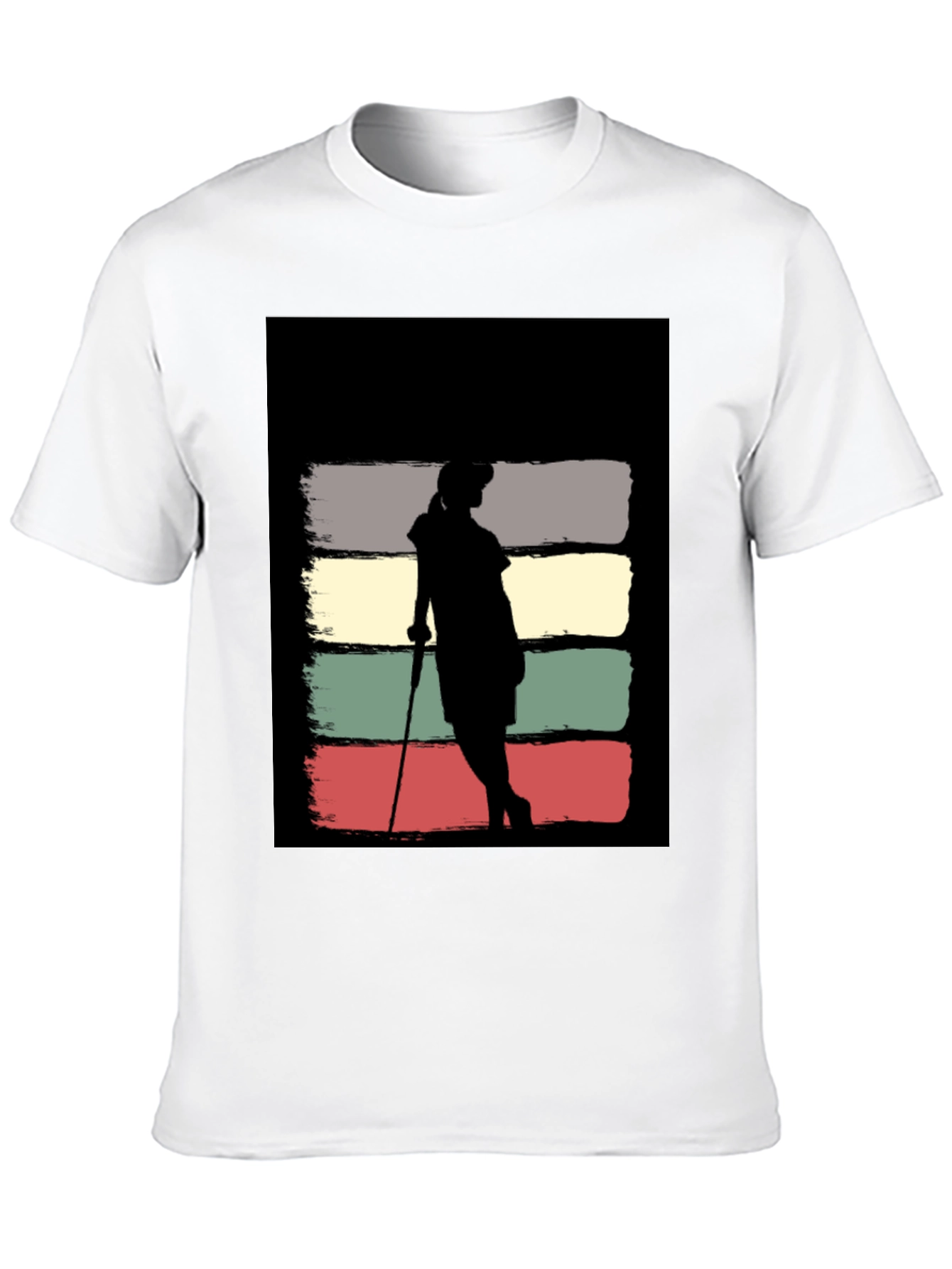 Black Vintage Retro Golfer T-Shirt view 10