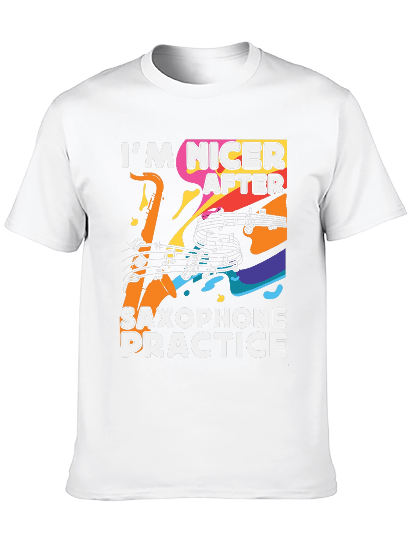 Black Funny Saxophone Practice T-Shirt view 10