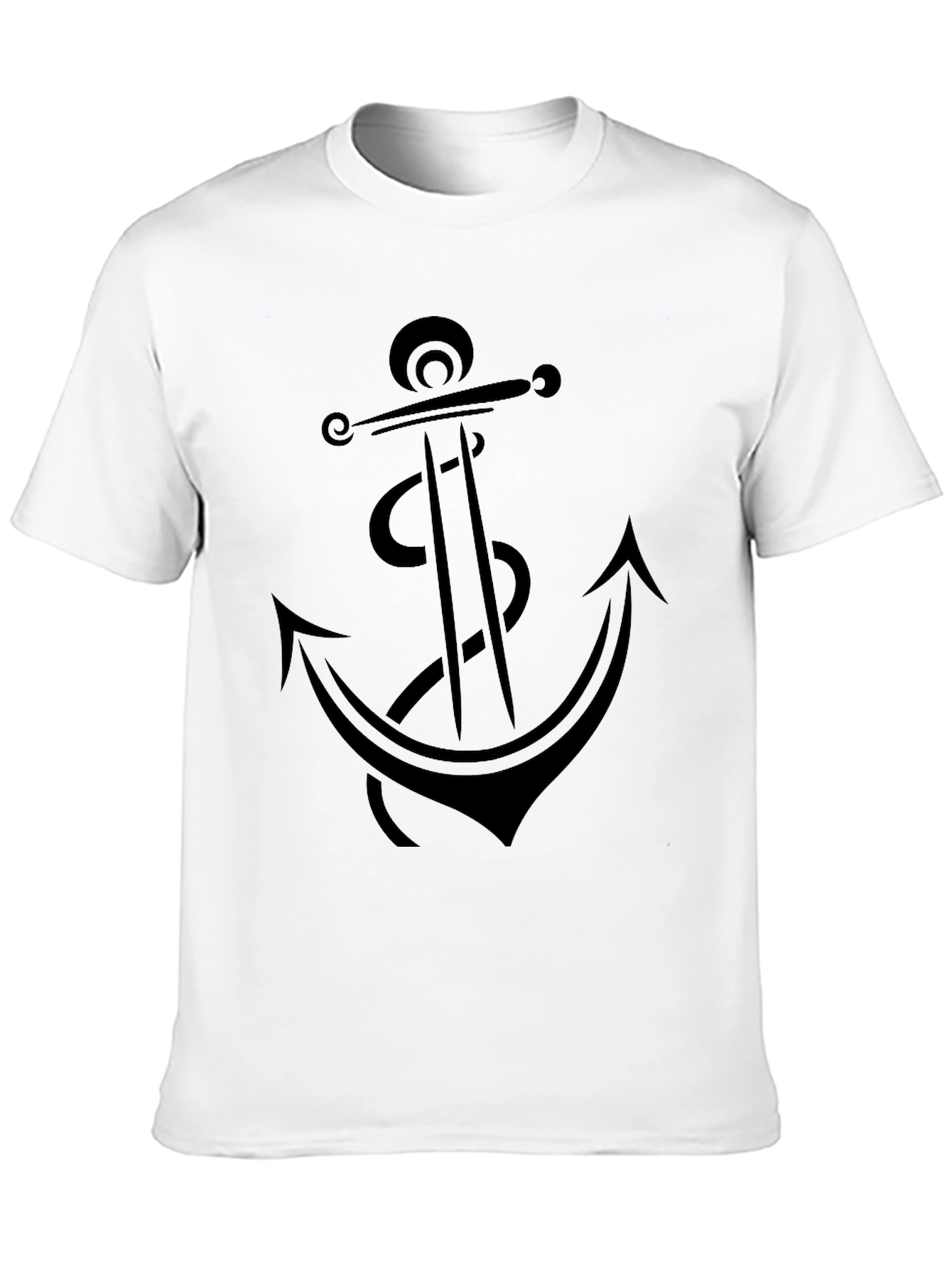 Black Anchor Graphic Tee - Black Cotton T-Shirt view 10