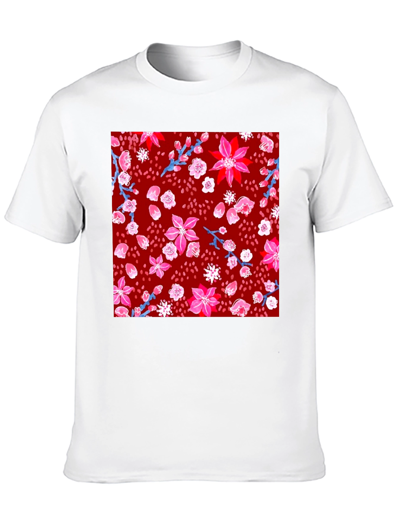 Black Floral Print Crew Neck T-Shirt view 10