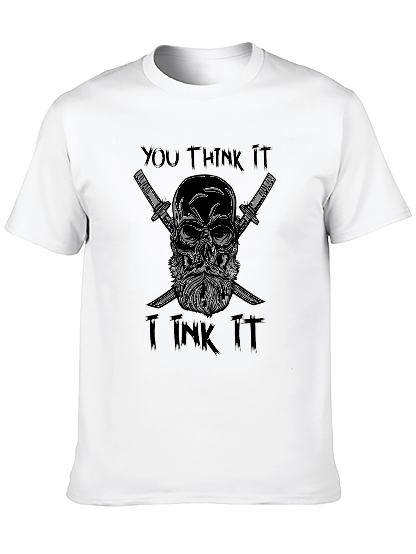 Black Skull & Swords Graphic T-Shirt - Dark Humor Tee view 10
