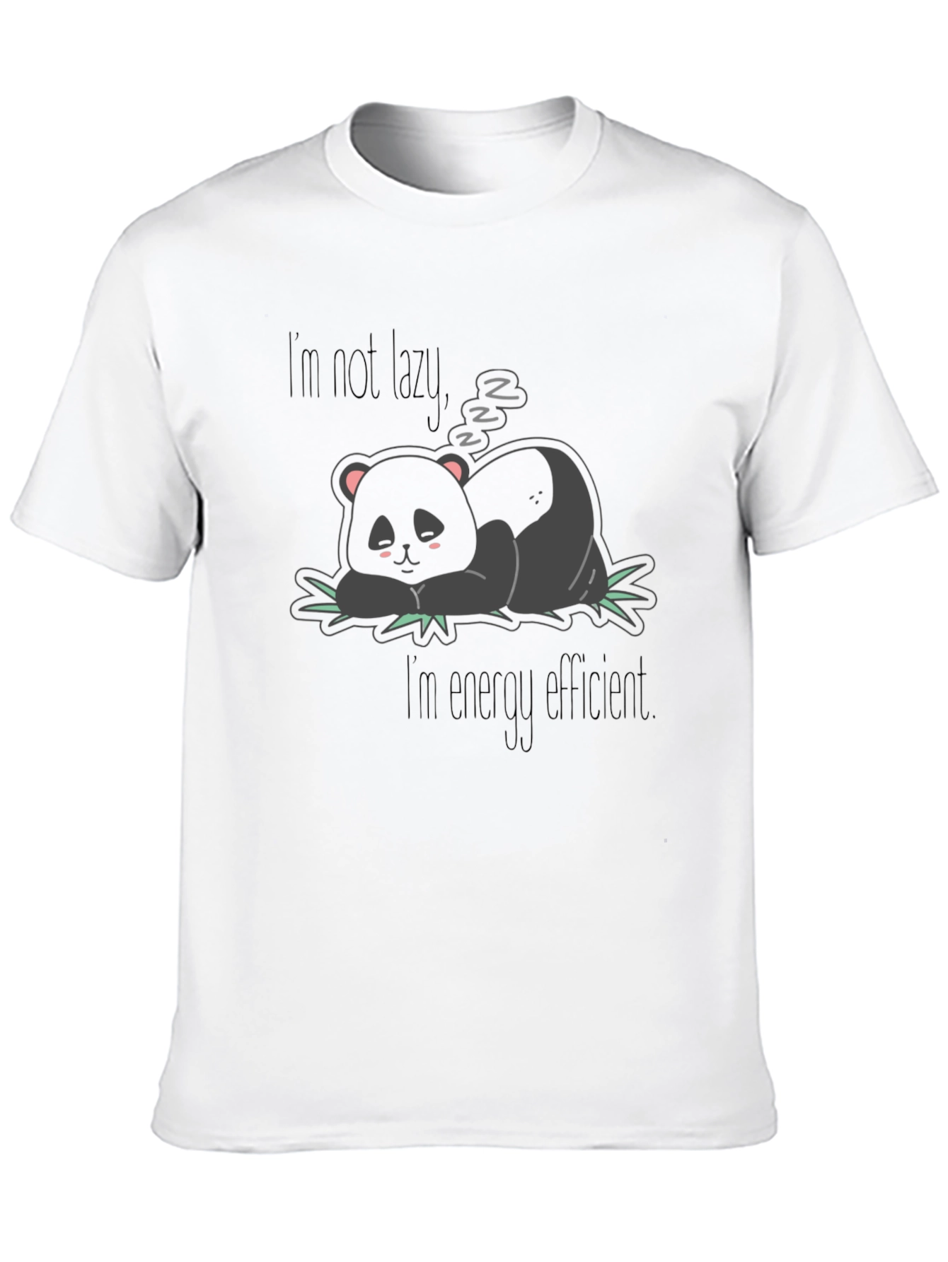 Black Lazy Panda Graphic Tee - Energy Efficient Humor view 10