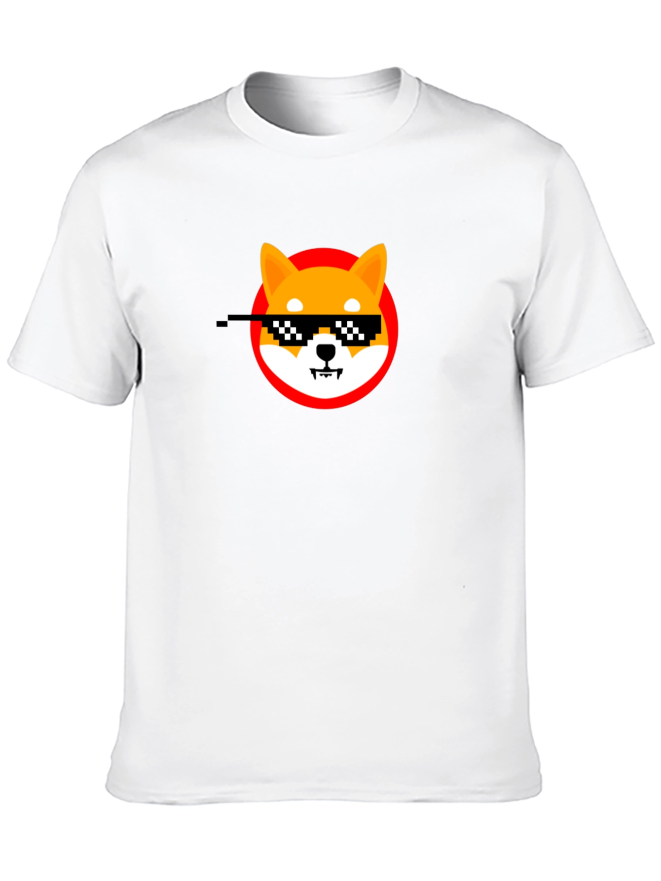 Black Shiba Inu Thug Life Meme Black T-Shirt view 10