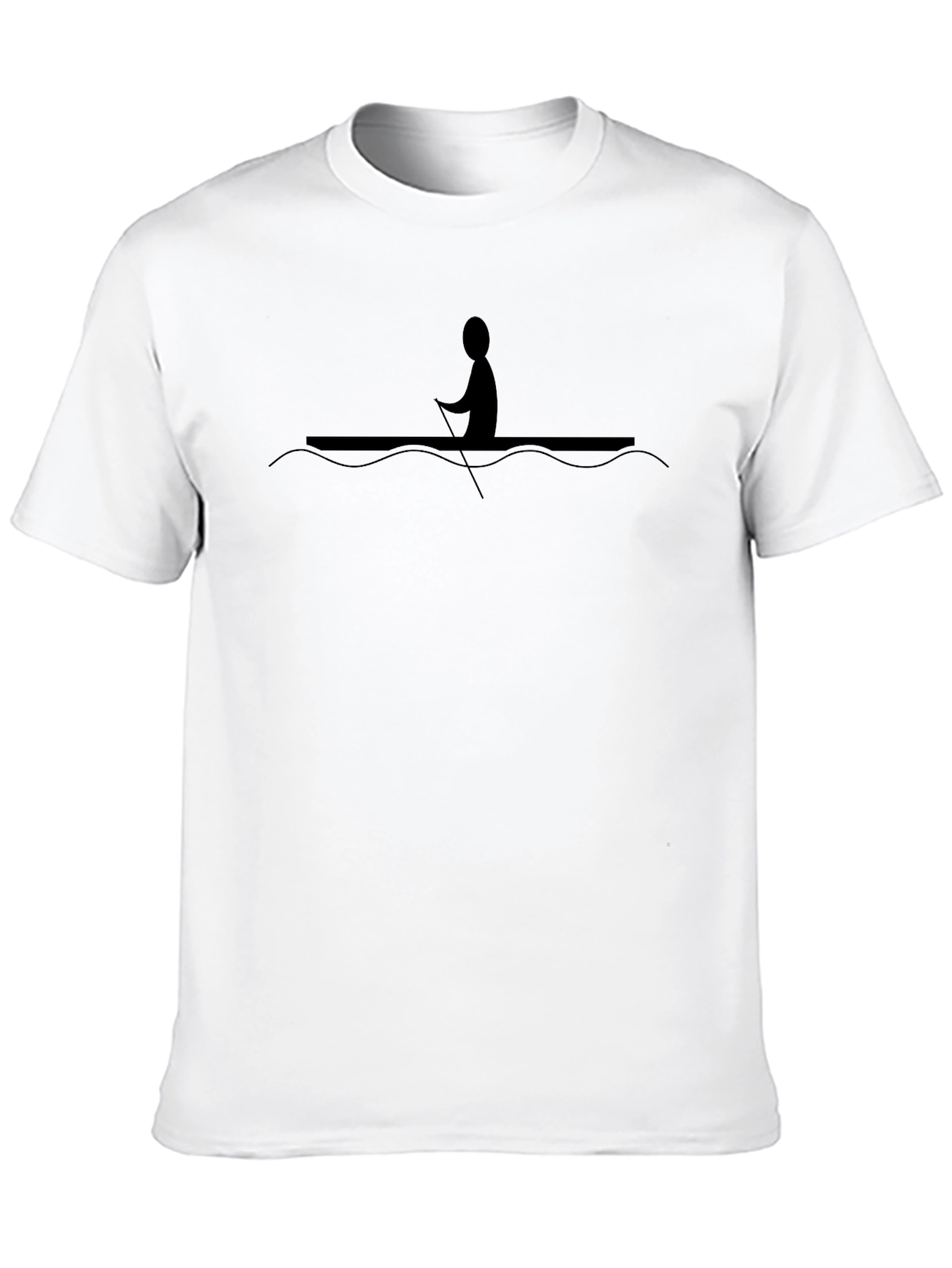 Black Kayaking Silhouette Black T-Shirt view 10