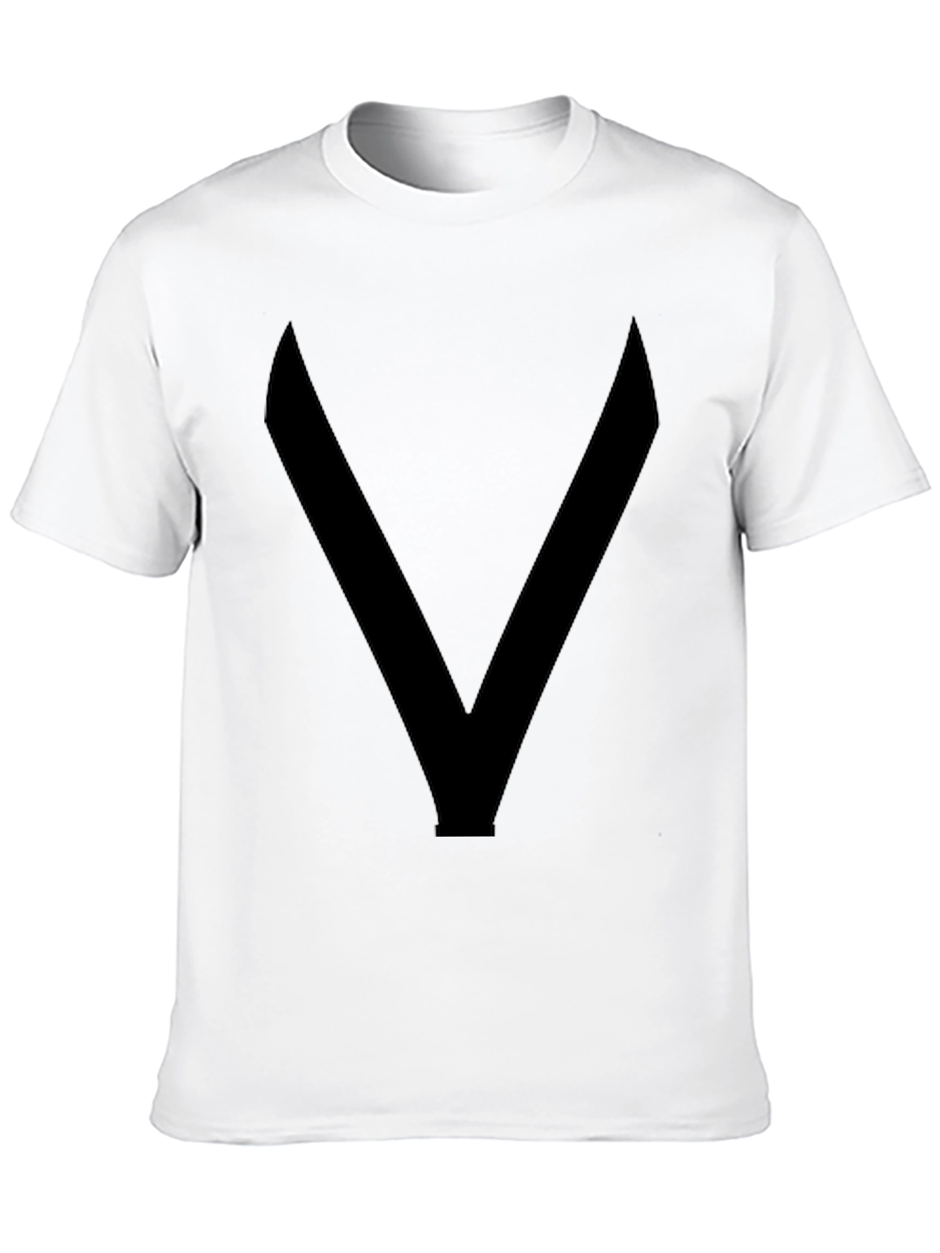 Black Bold "V" Graphic Tee - Solid Black Comfort Fit view 10