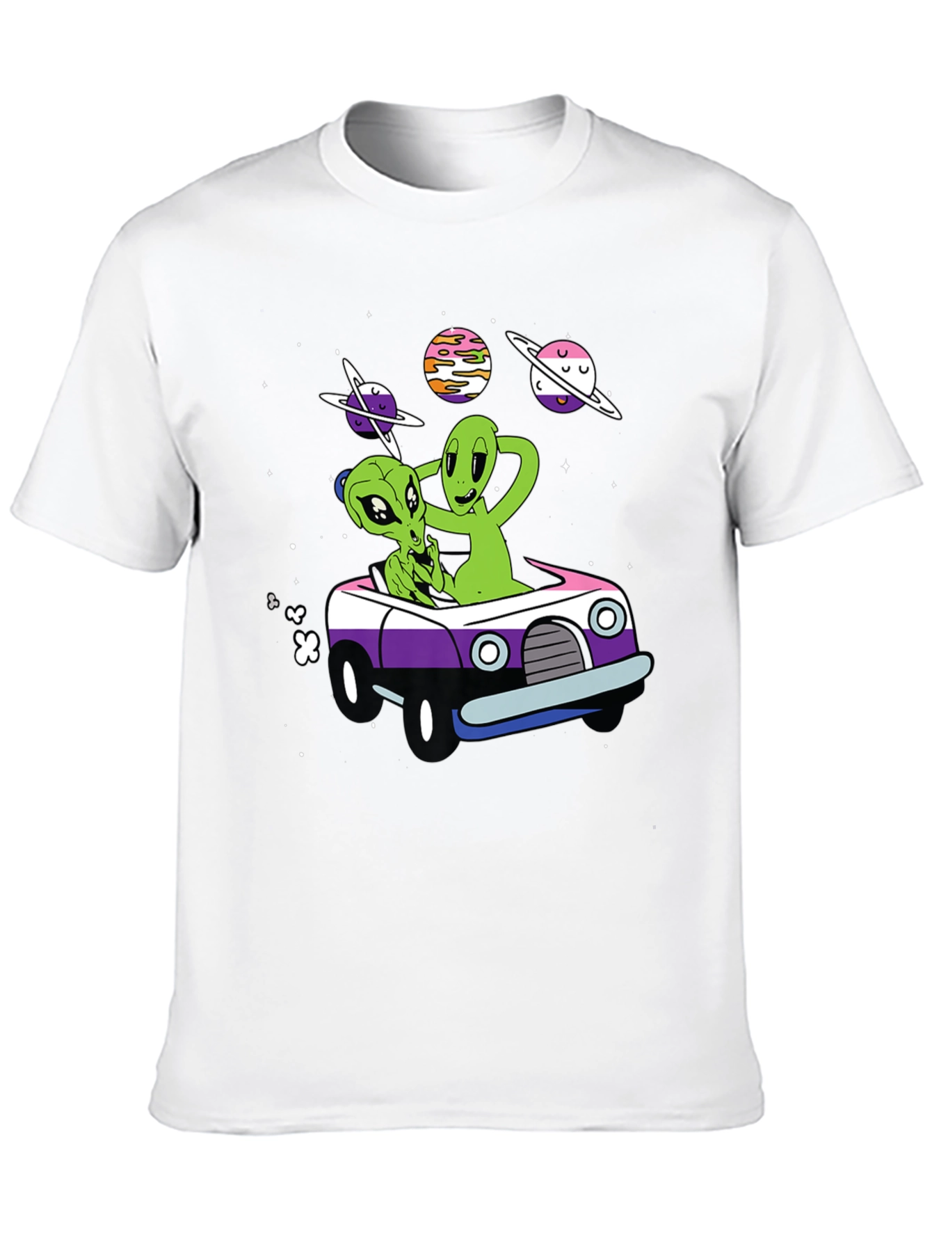 Black Alien Car Ride T-Shirt view 10