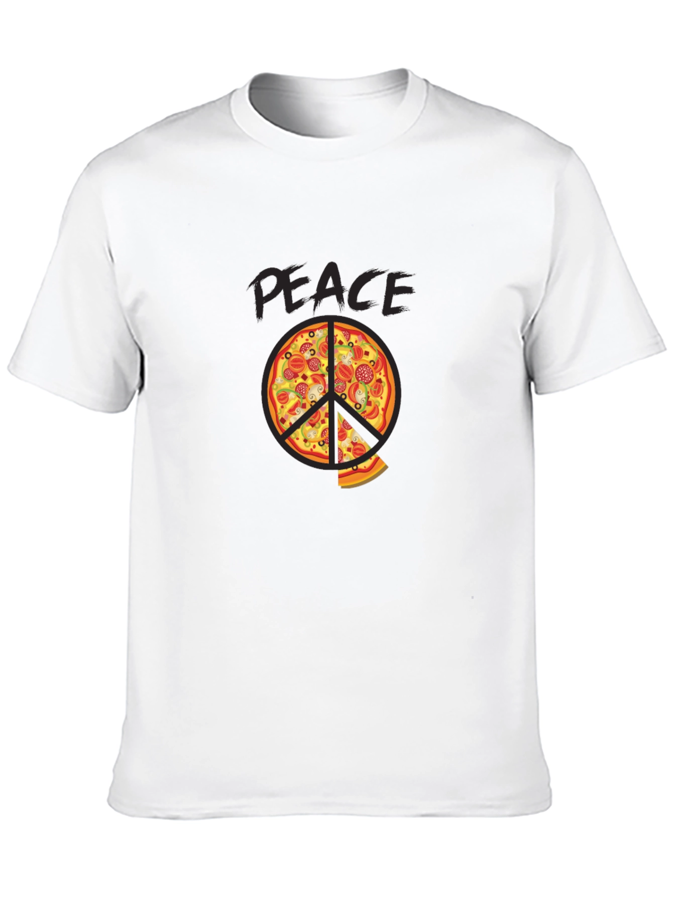 Black Pizza Peace Sign Graphic Tee view 10