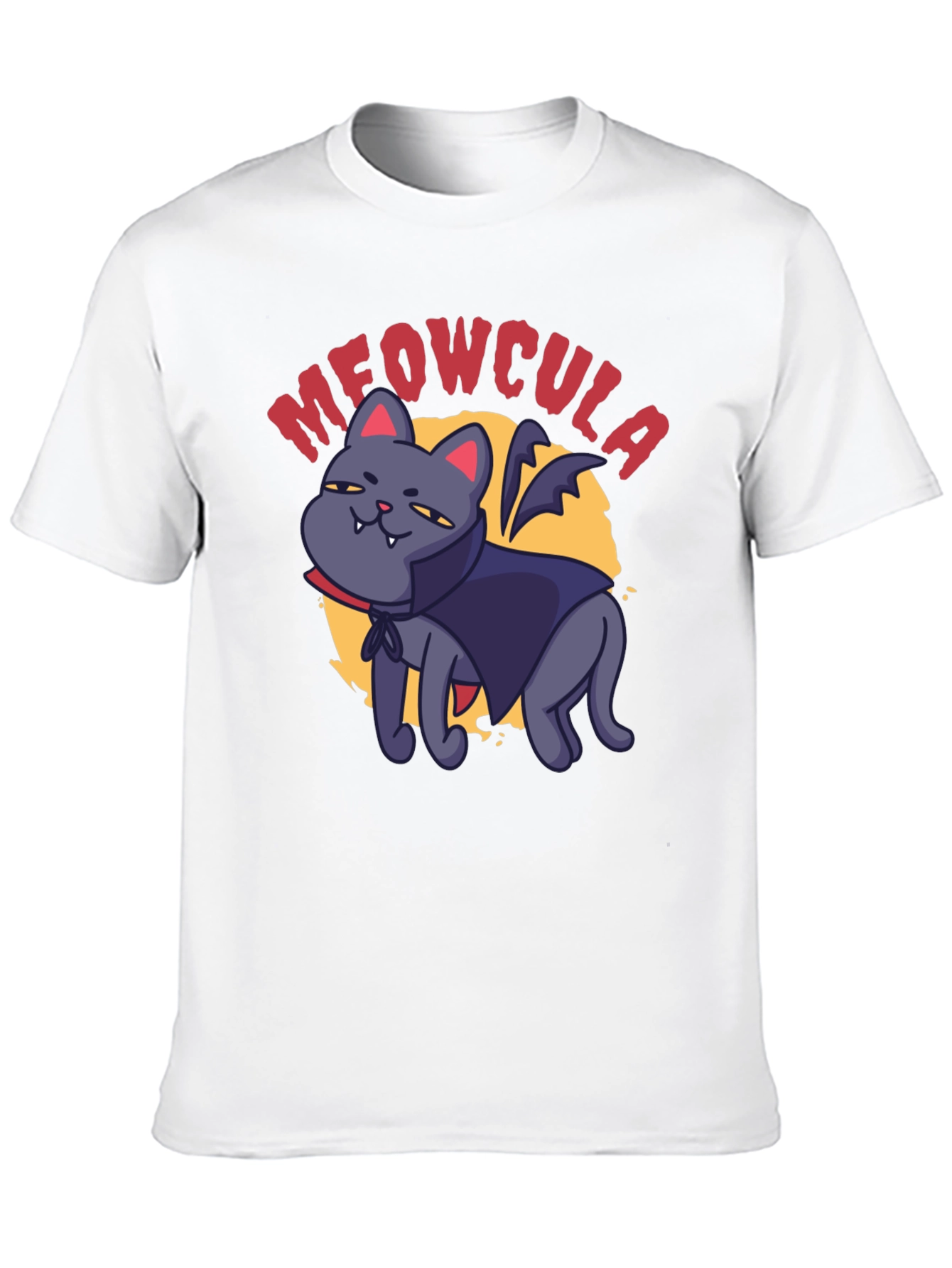 Black Meowcula Vampire Cat Graphic T-Shirt view 10