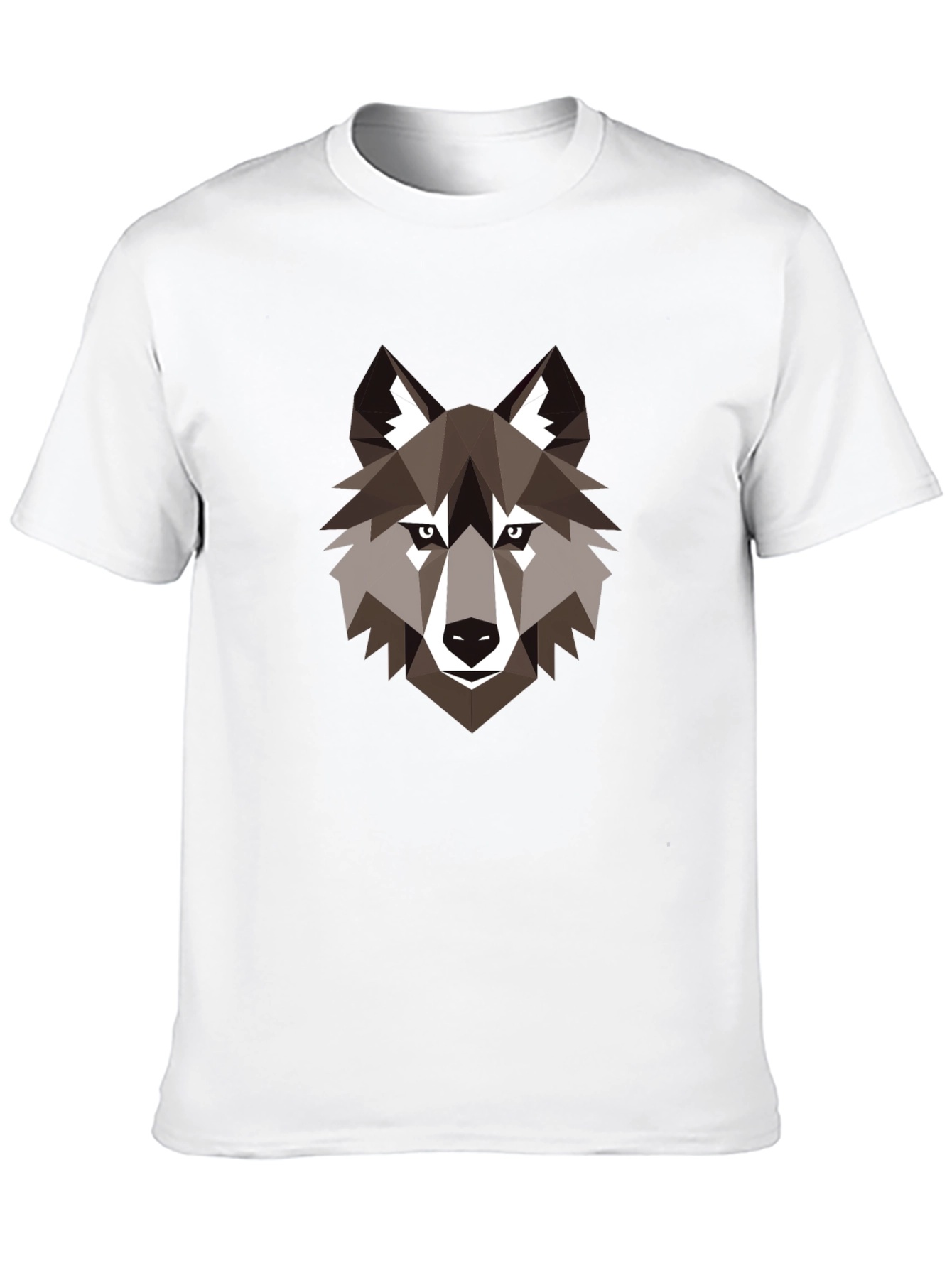 Black Geometric Wolf Graphic Black T-Shirt view 10