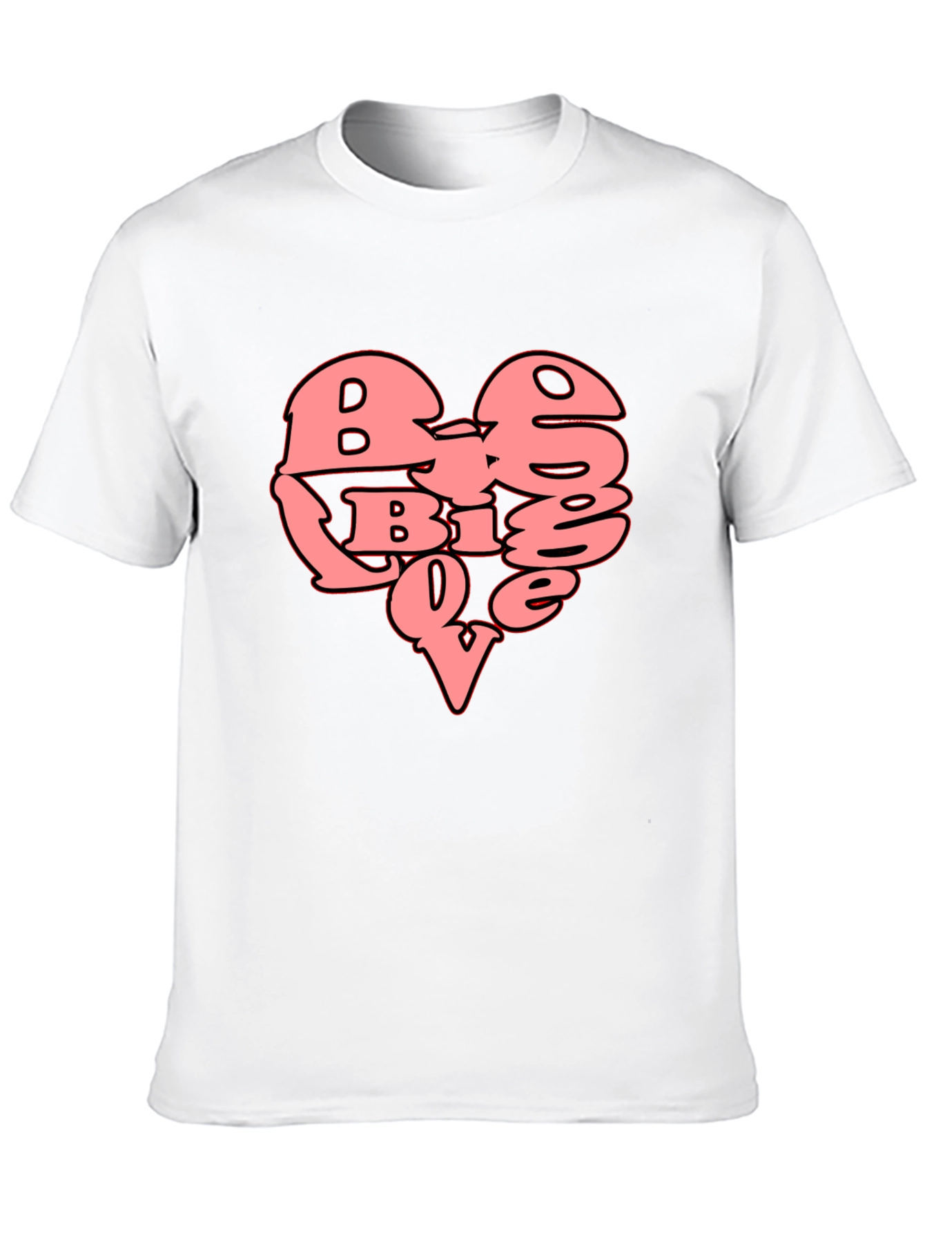 Black Big Love Heart Graphic T-Shirt - Black view 10