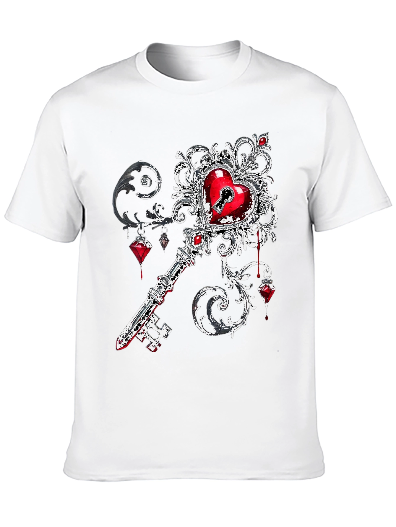 Black Heart Key Graphic Tee view 10