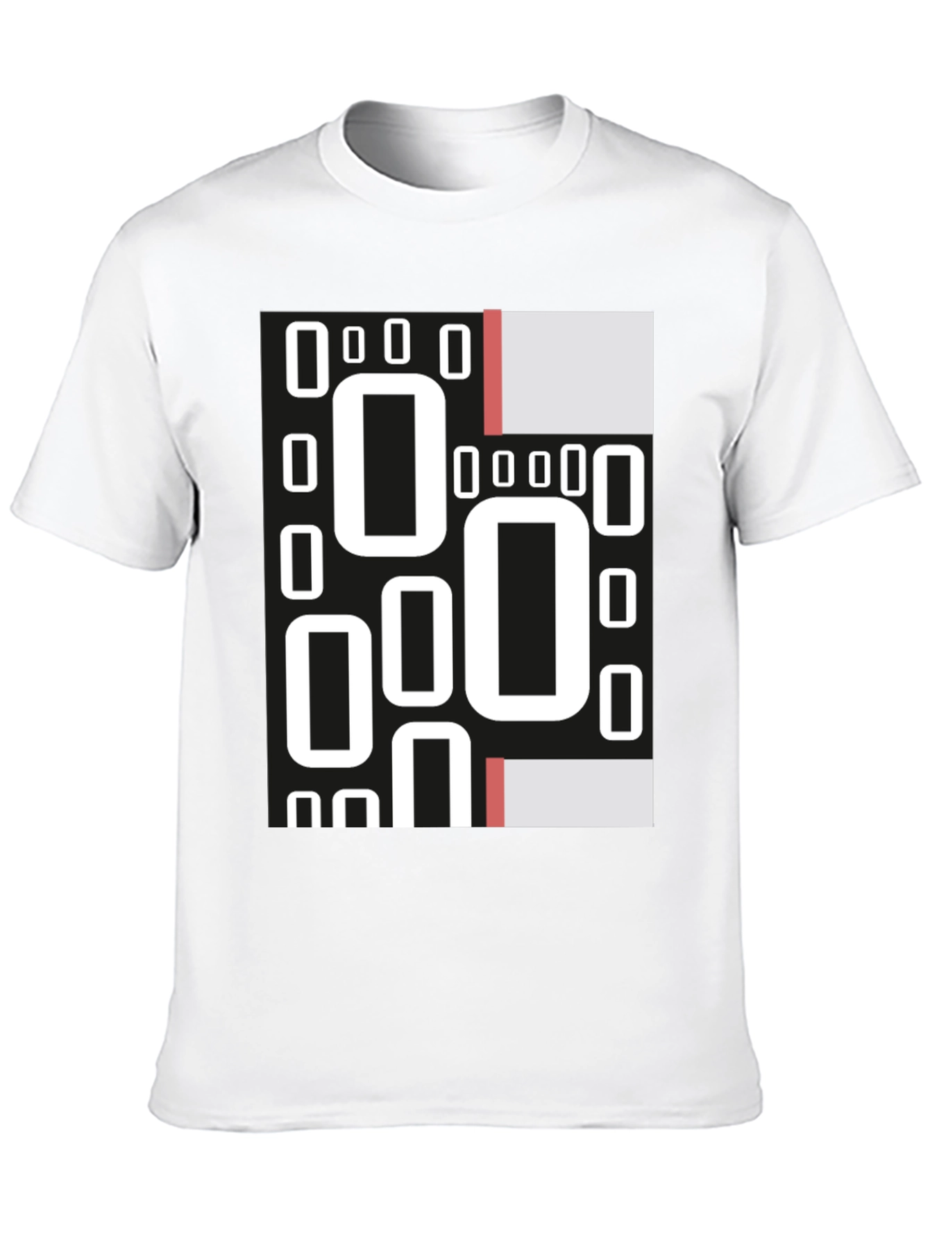 Black Abstract Geometric Patterned Black T-Shirt view 10