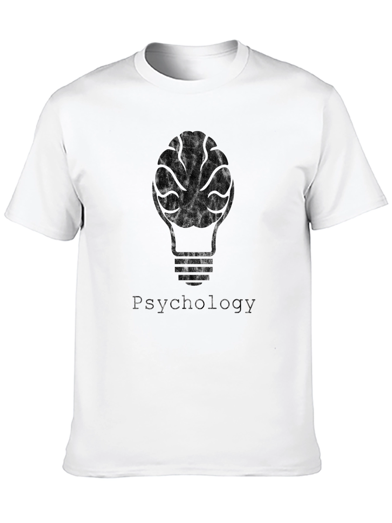 Black Psychology Brain Light Bulb T-Shirt - Black view 10