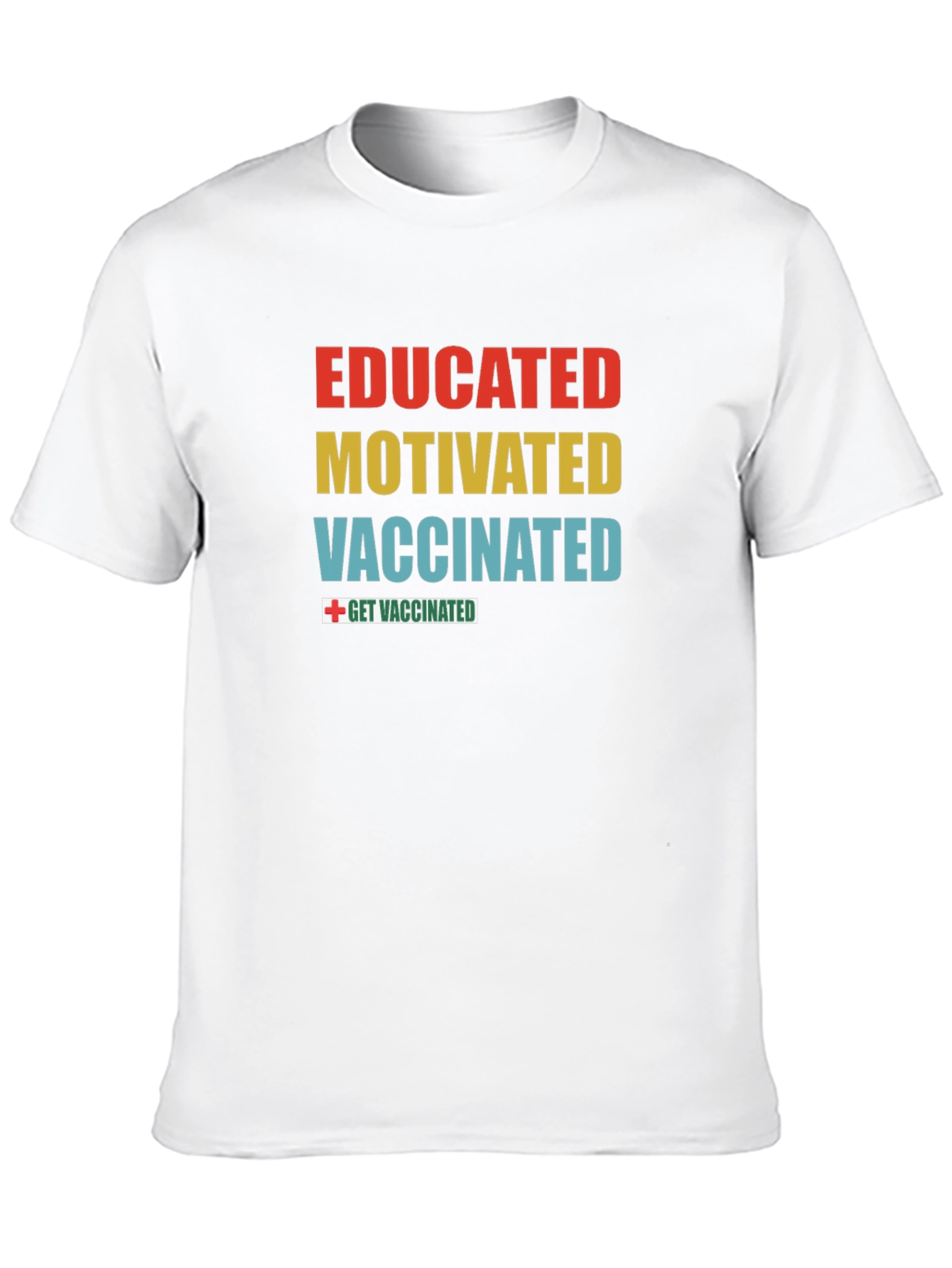 Black Educated, Motivated, Vaccinated T-Shirt view 10