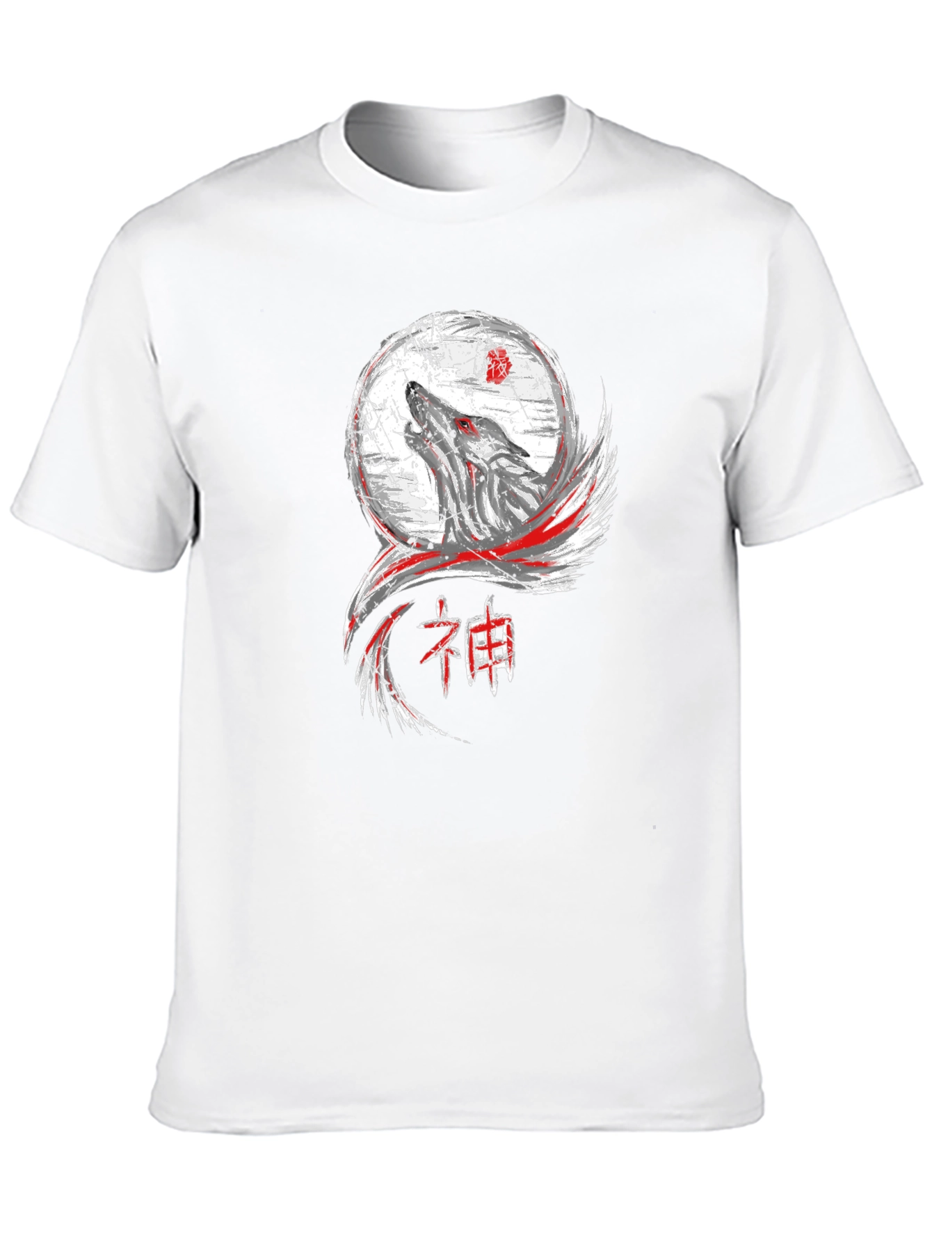 Black Wolf Moon Graphic Tee - Black Cotton T-Shirt view 10