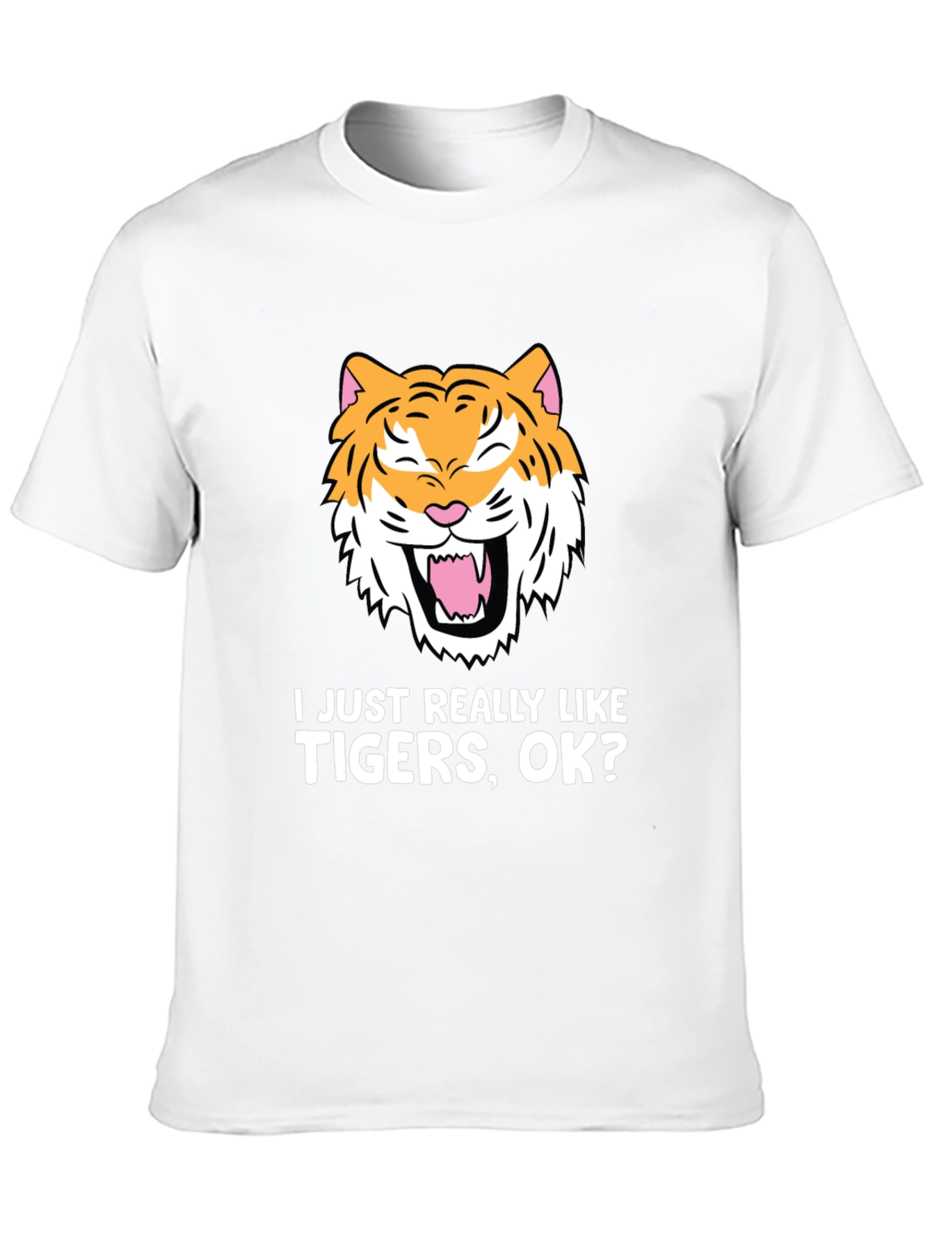 Black Funny Tiger Lover T-Shirt - I Just Really Like Tigers OK? view 10