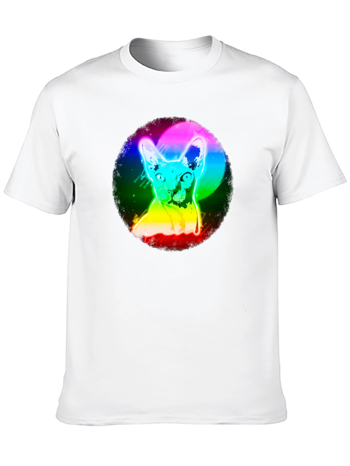 Black Rainbow Cat Graphic Black T-Shirt view 10