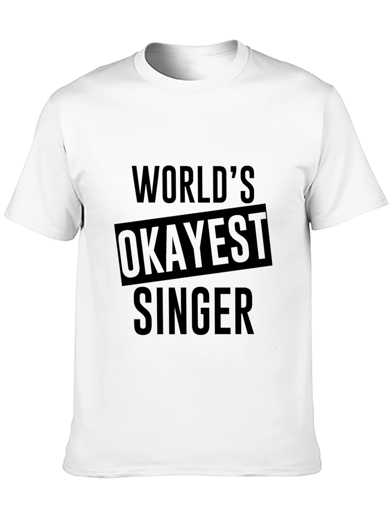 Black World's Okayest Singer - Men's Black Graphic Tee view 10