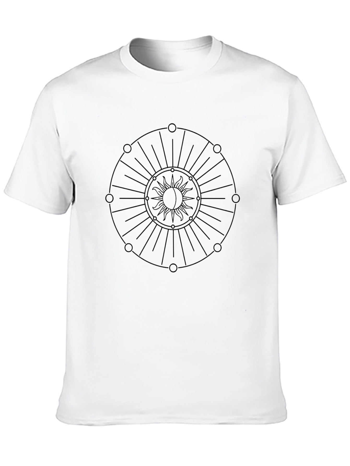 Black Geometric Sun Graphic Black T-Shirt view 10