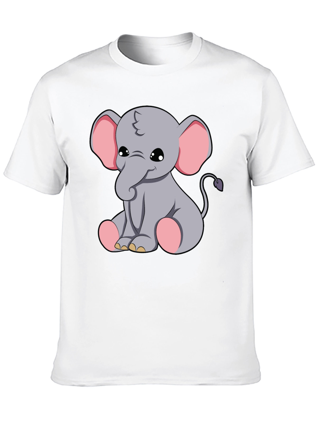 Black Cute Elephant Graphic Tee - Soft Cotton Blend view 10
