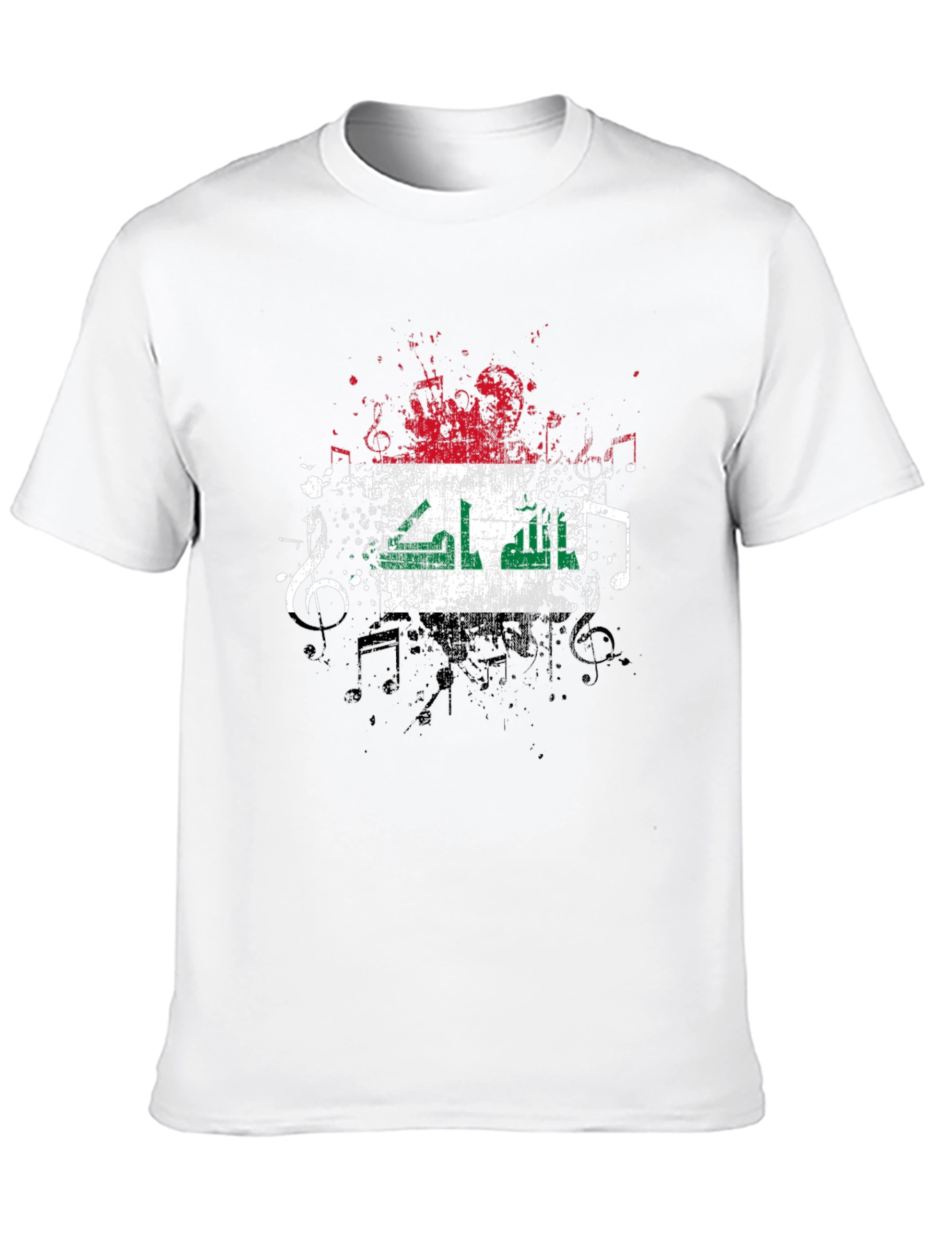 Black Iraq Flag Grunge T-Shirt view 10