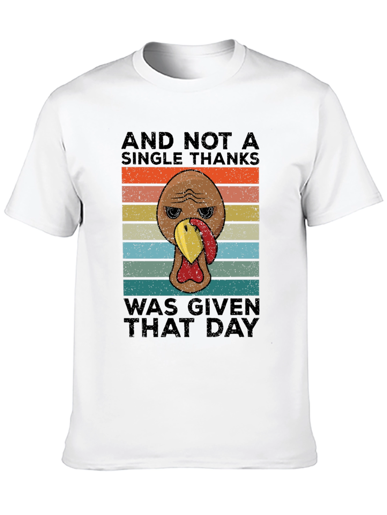 Black Funny Thanksgiving Turkey T-Shirt - No Thanks Given view 10