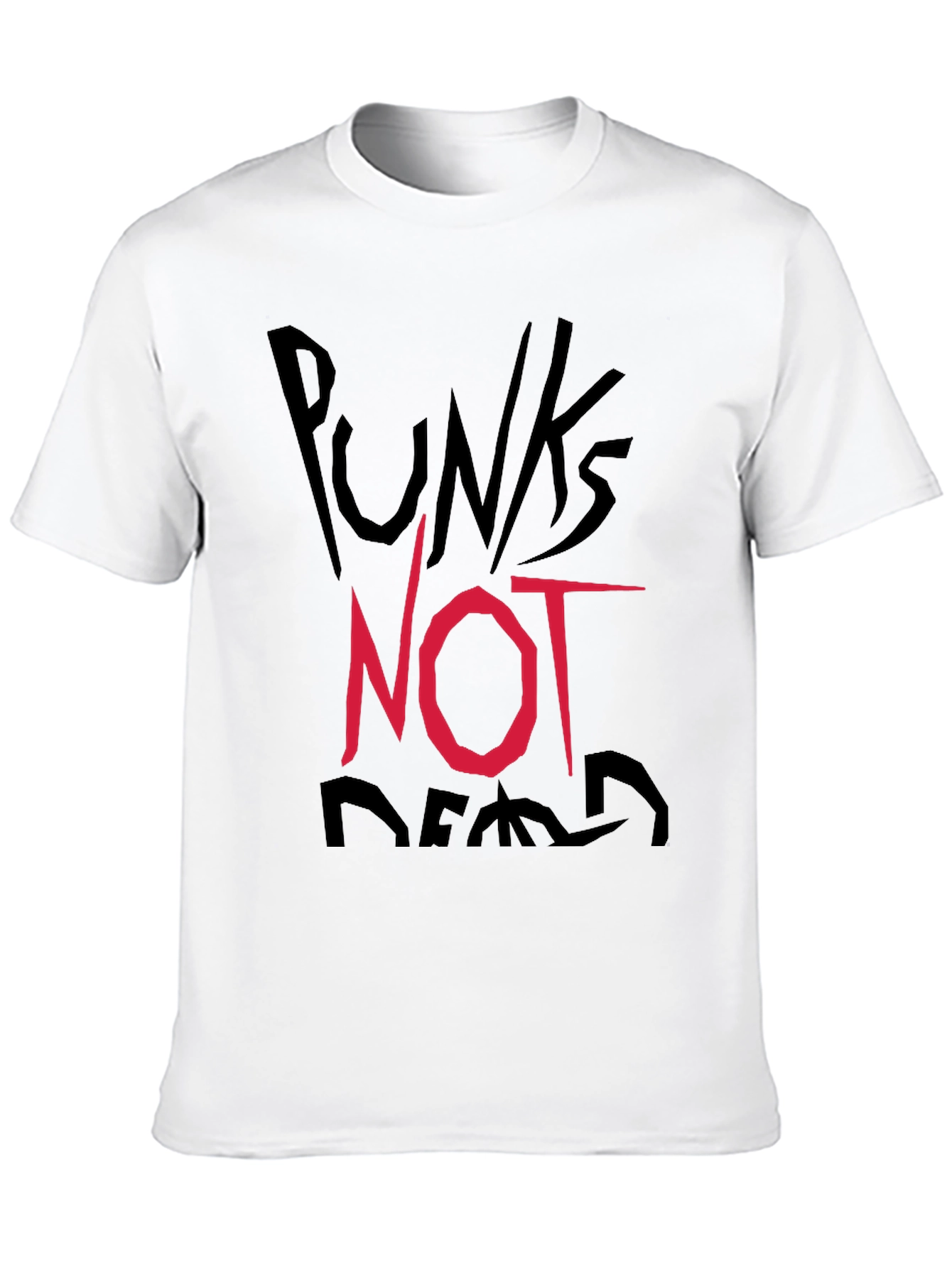 Black Punk's Not Dead Graphic Tee - Black Cotton Casual Shirt view 10