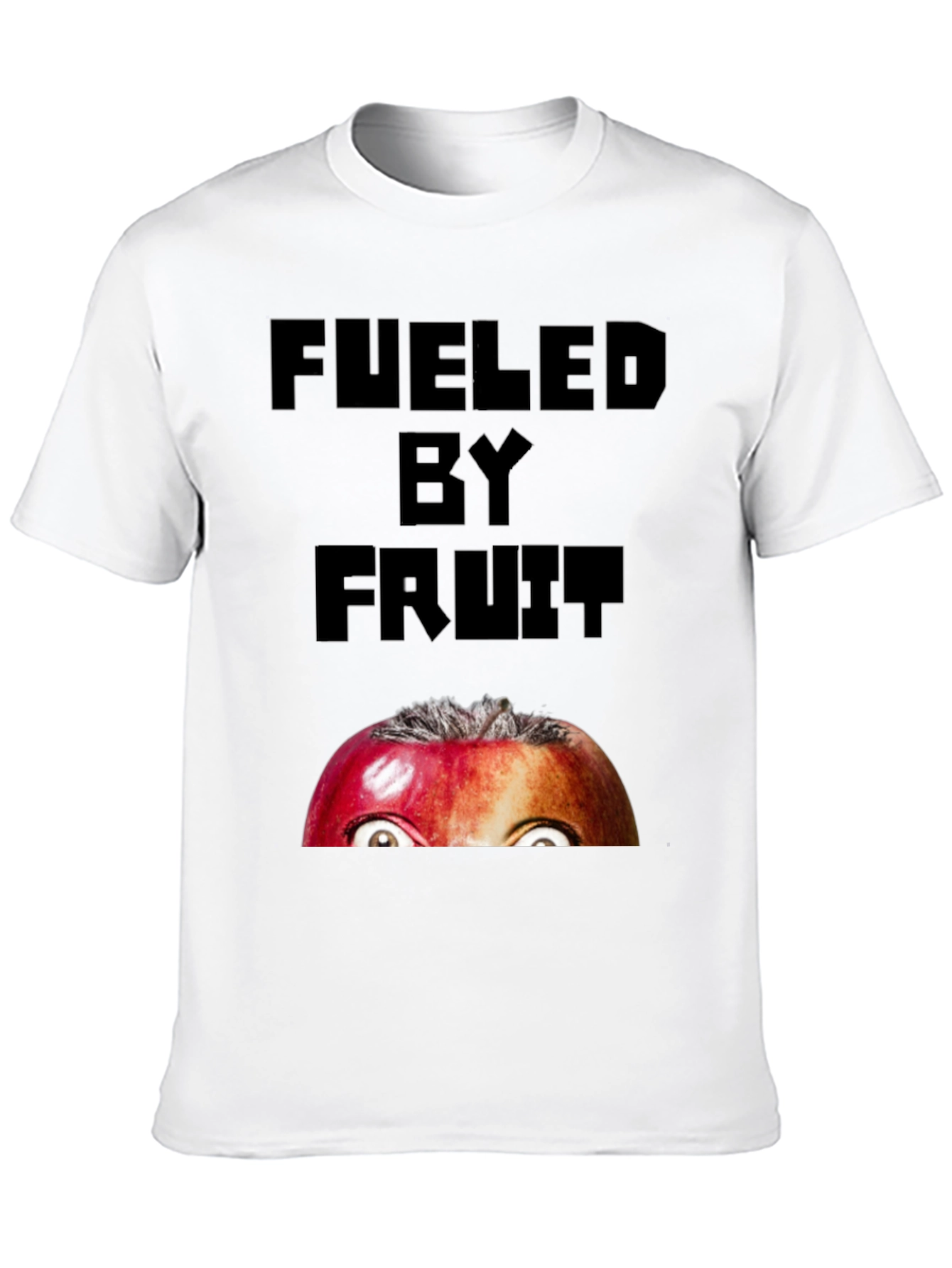 Black Fueled By Fruit Graphic T-Shirt - Funny Apple Eyes view 10