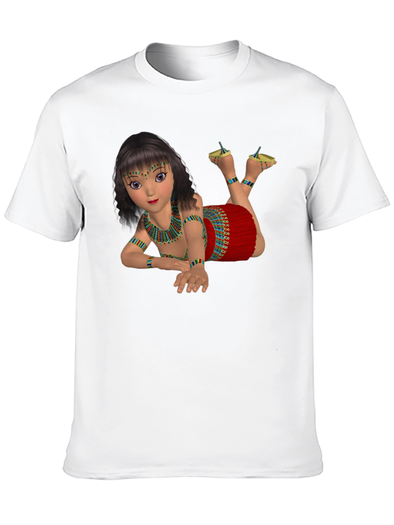 Black Egyptian Girl Graphic Tee - Black Cotton Shirt view 10