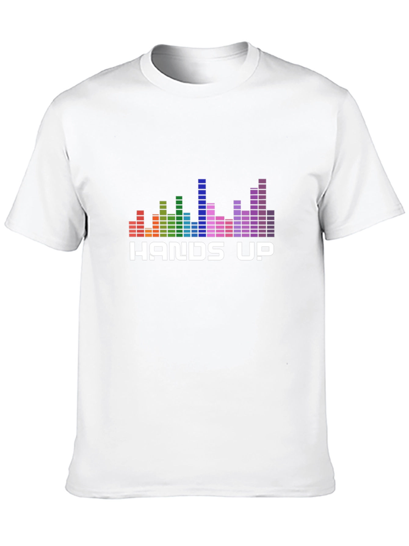 Black Hands Up Graphic T-Shirt - Music Equalizer Design view 10