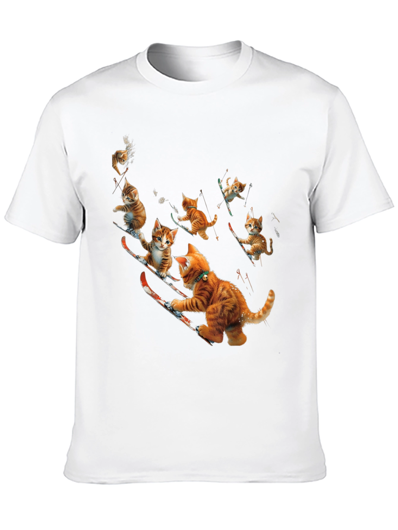 Black Skiing Cats Graphic Tee view 10