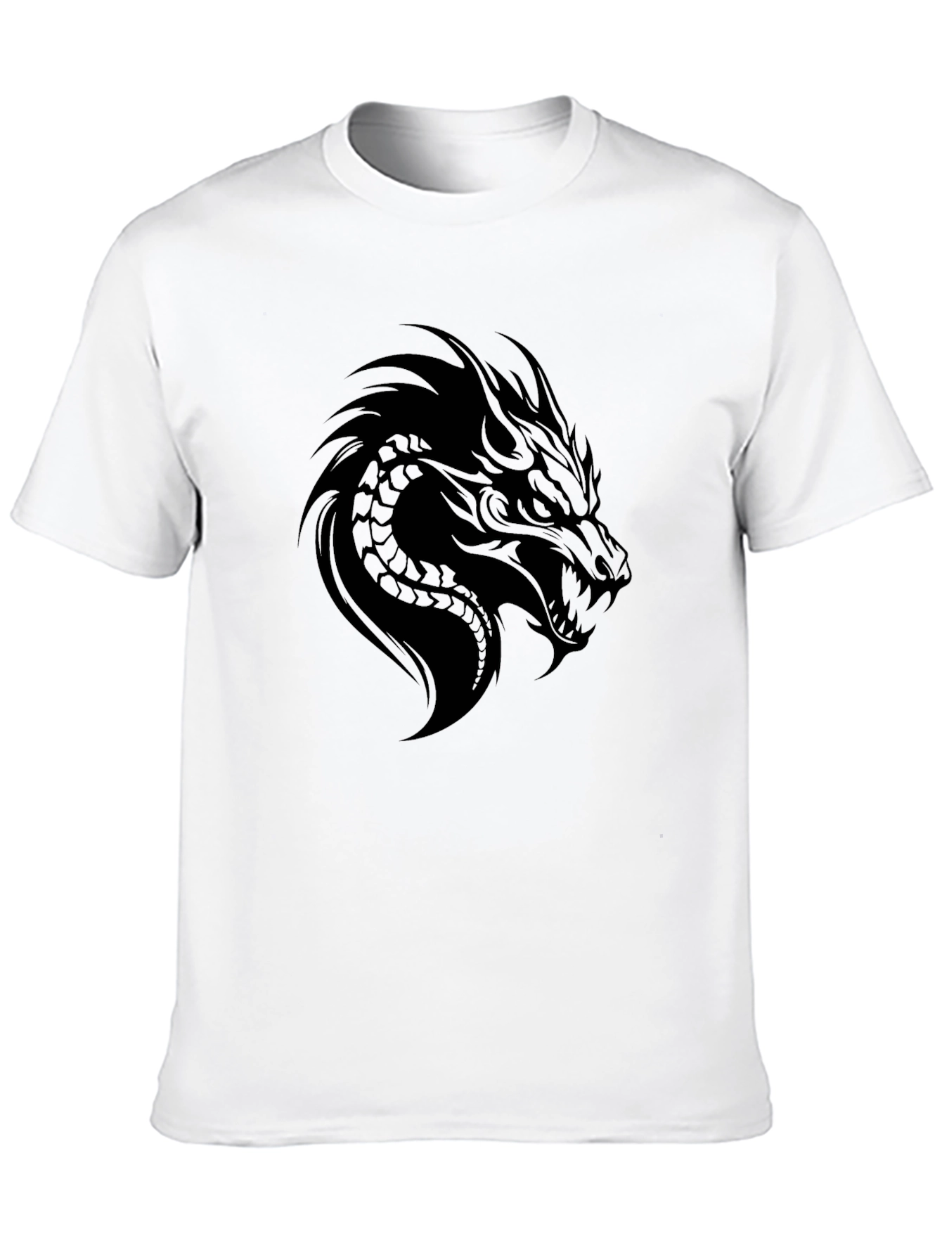 Black Dragon Graphic Black T-Shirt for Men view 10