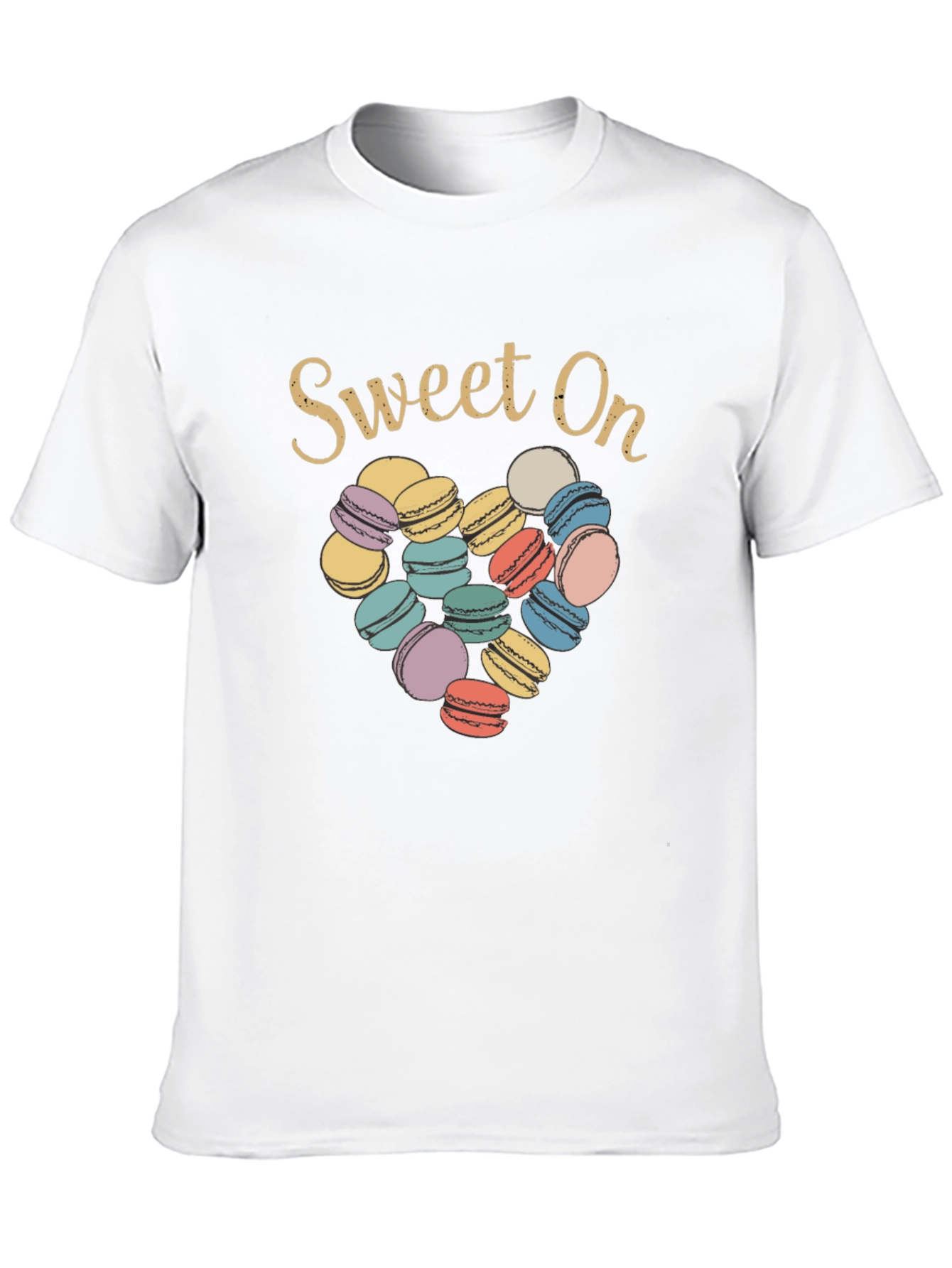 Black Sweet On Macarons T-Shirt - Cute Dessert Graphic Tee view 10