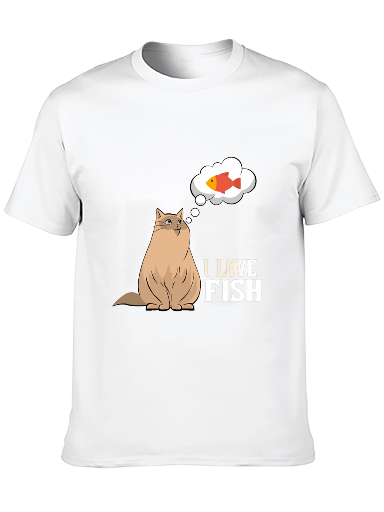Black I Love Fish Graphic Tee - Funny Cat Lover Shirt view 10